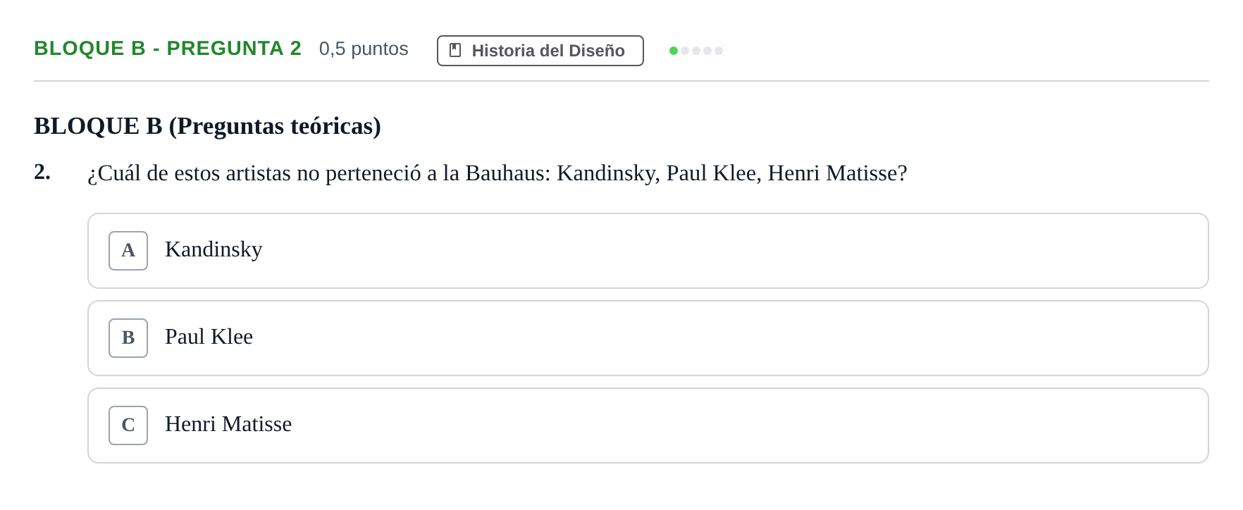 Enunciado: Bloque B - Pregunta 2 · Diseño PAU Andalucía Examen 5 2020