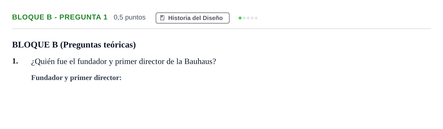 Enunciado: Bloque B - Pregunta 1 · Diseño PAU Andalucía Examen 6 2020