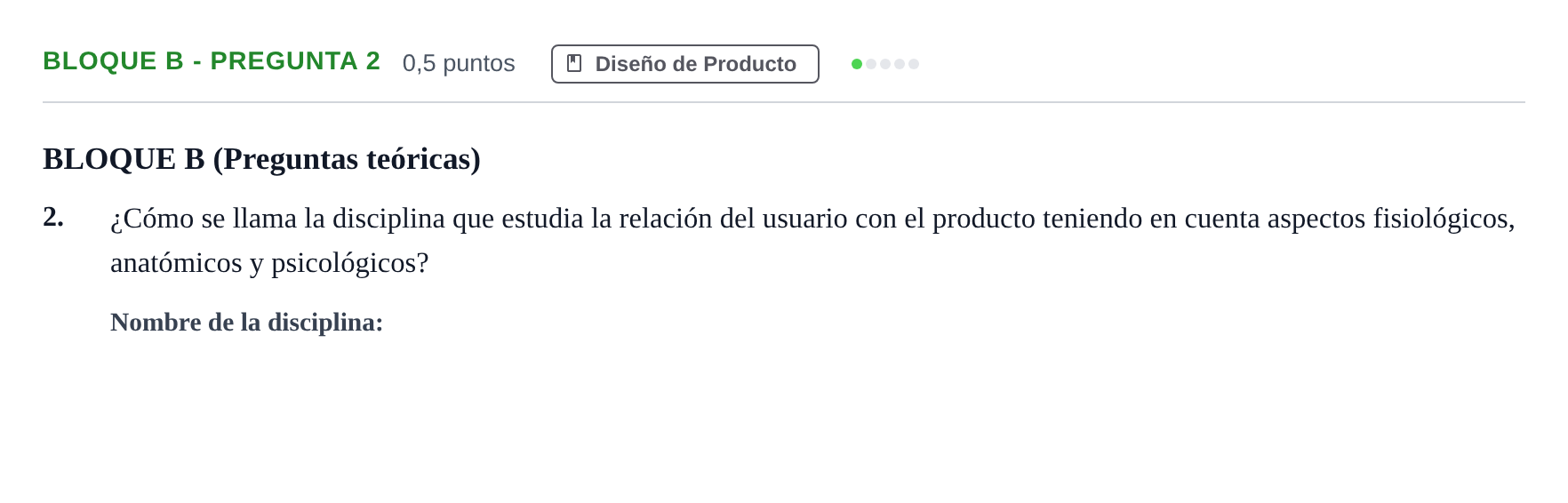 Enunciado: Bloque B - Pregunta 2 · Diseño PAU Andalucía Examen 6 2020
