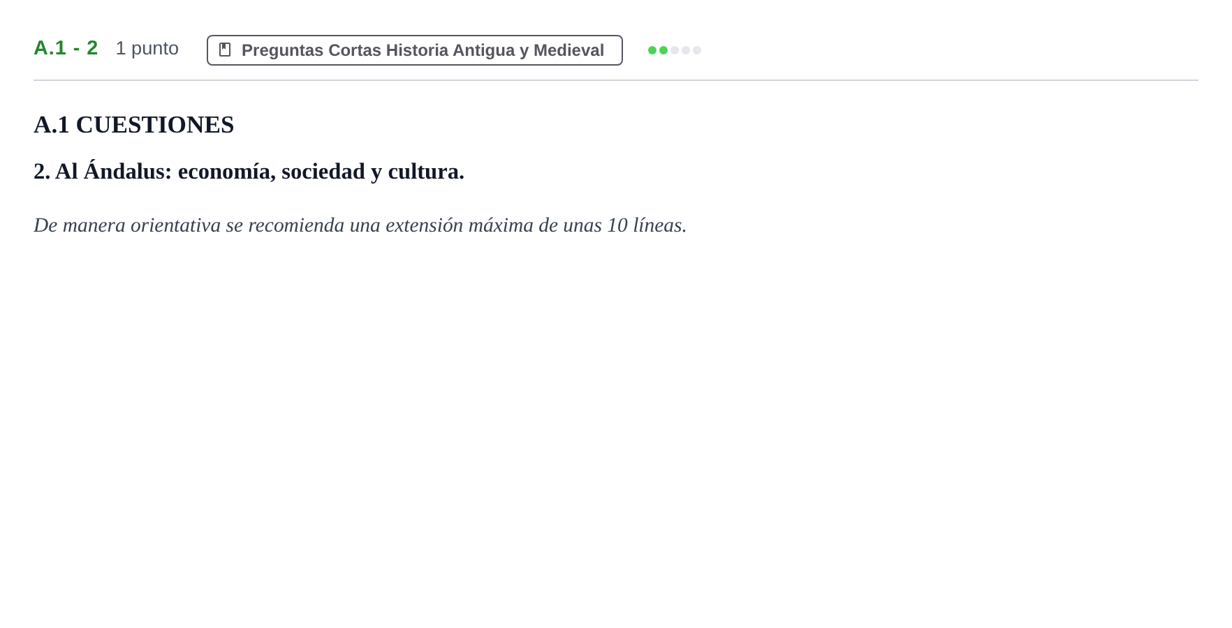 Enunciado: Ejercicio A.1 - 2 · Historia de España PAU Madrid Ordinaria Coincidencias 2020