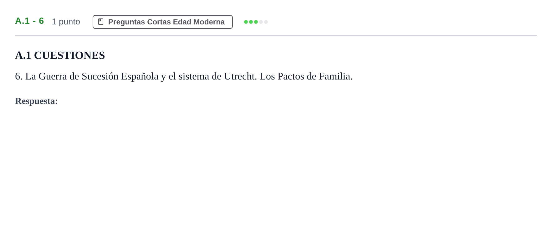 Enunciado: Ejercicio A.1 - 6 · Historia de España PAU Madrid Ordinaria Coincidencias 2020