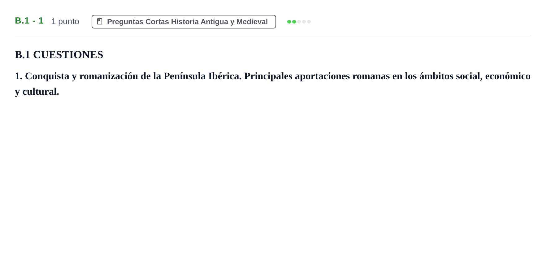 Enunciado: Ejercicio B.1 - 1 · Historia de España PAU Madrid Ordinaria Coincidencias 2020