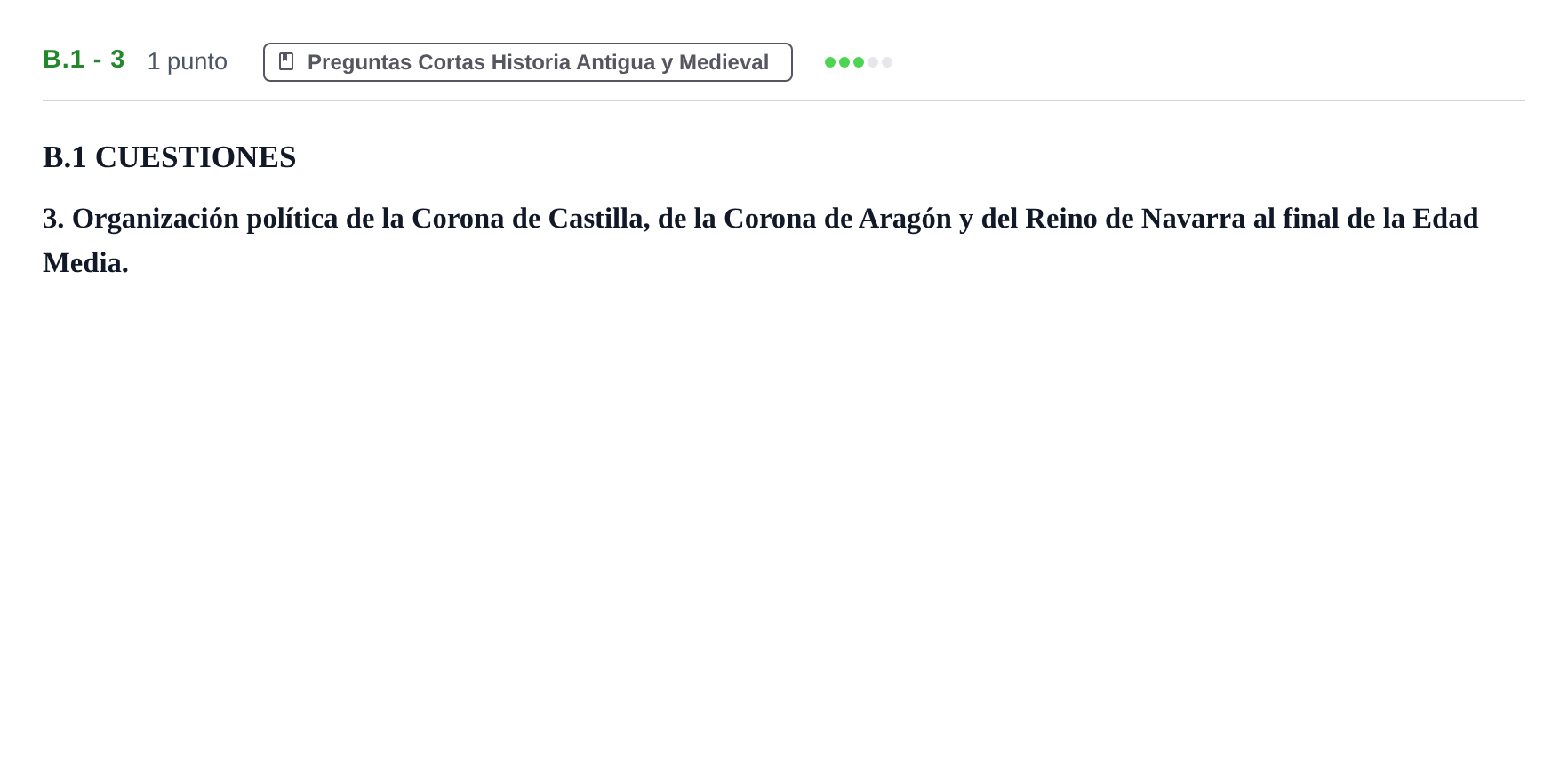 Enunciado: Ejercicio B.1 - 3 · Historia de España PAU Madrid Ordinaria Coincidencias 2020