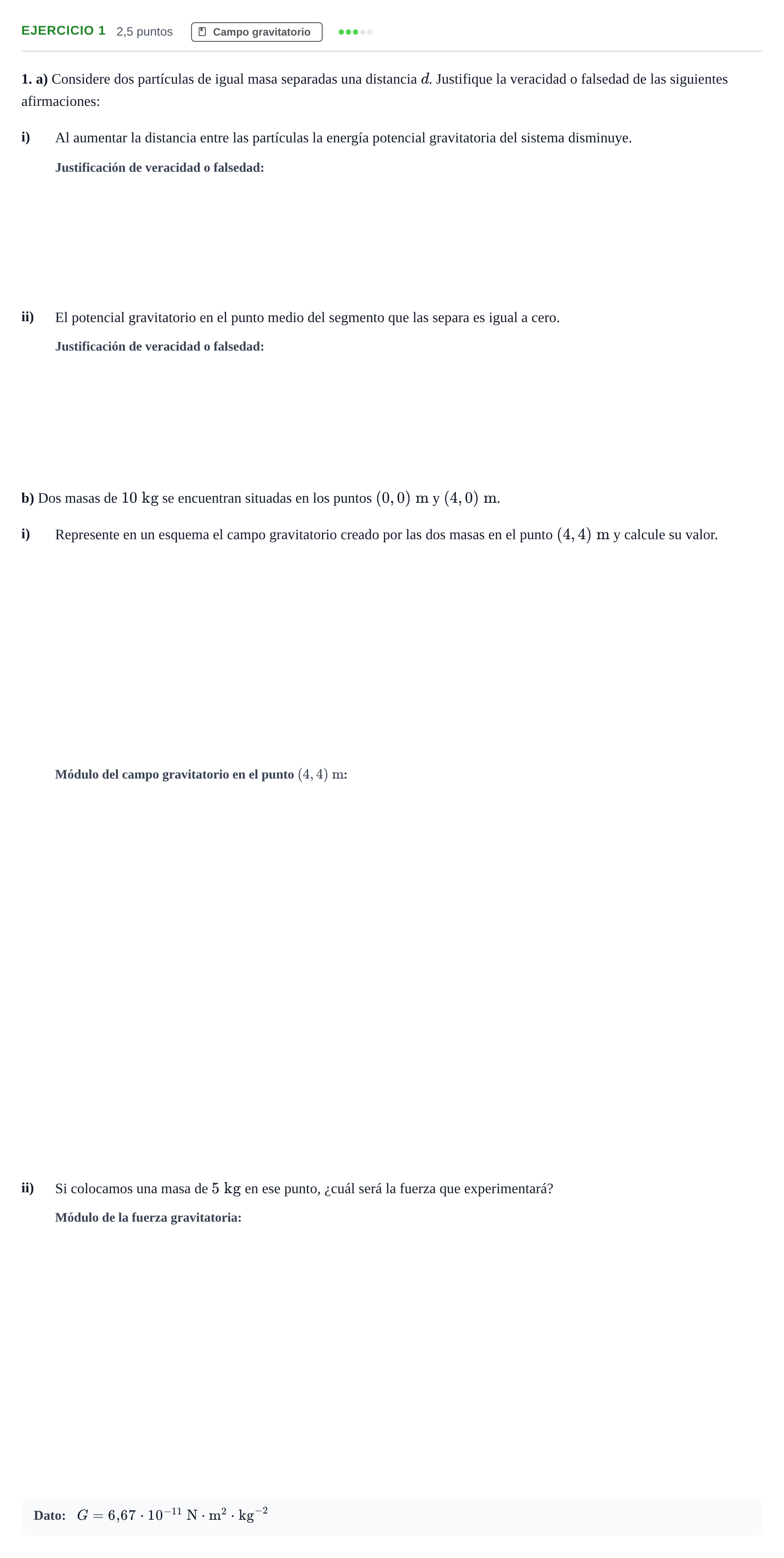 Enunciado: Problema 1 · Física PAU Andalucía Examen A 2020