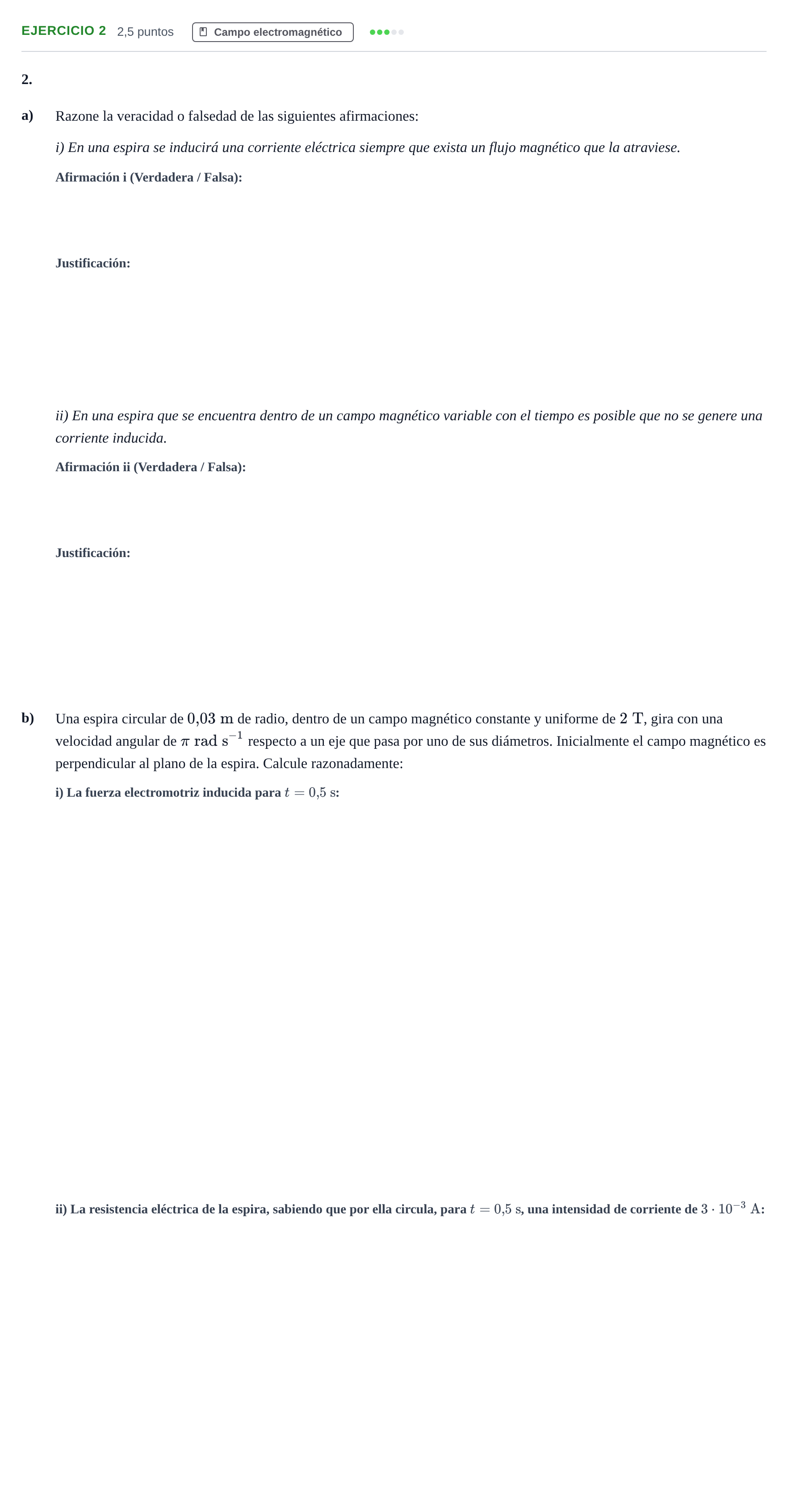 Enunciado: Problema 2 · Física PAU Andalucía Examen A 2020