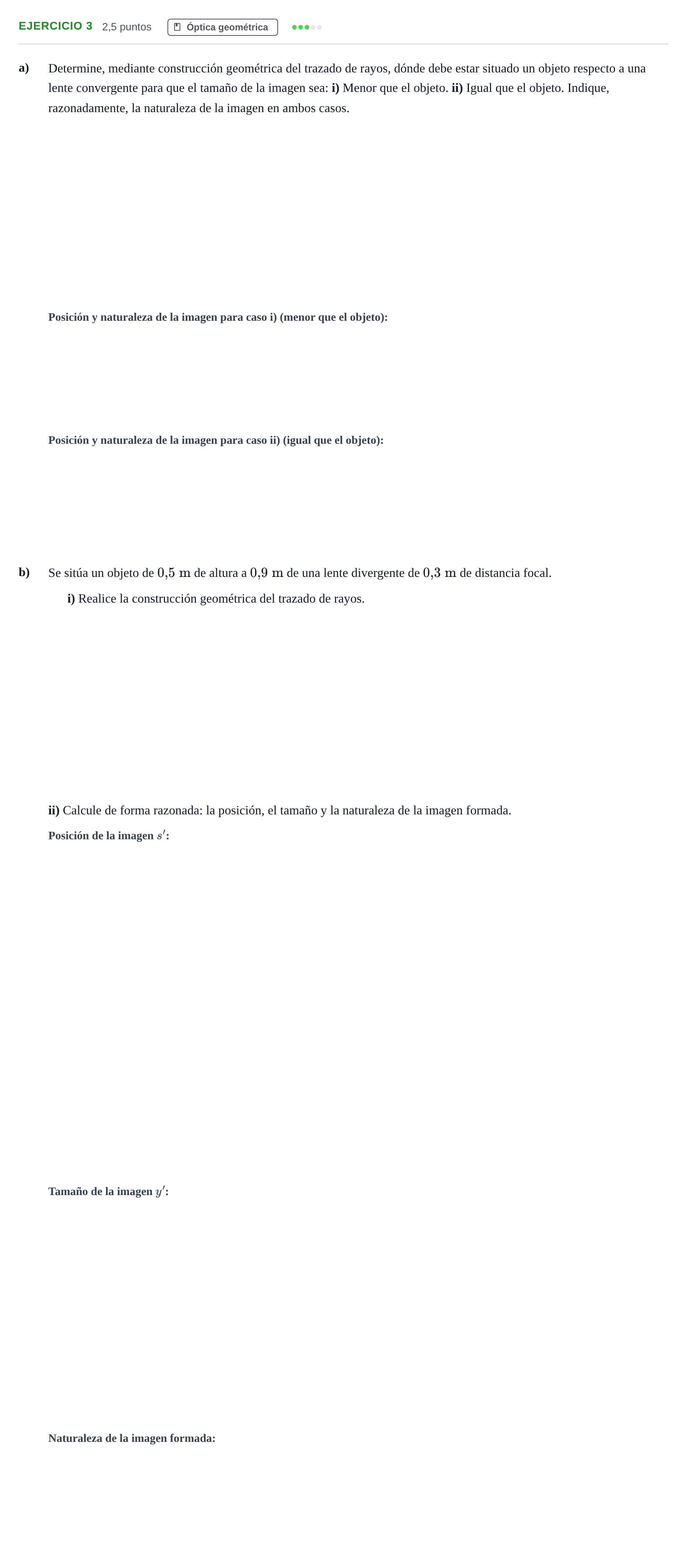 Enunciado: Problema 3 · Física PAU Andalucía Examen A 2020