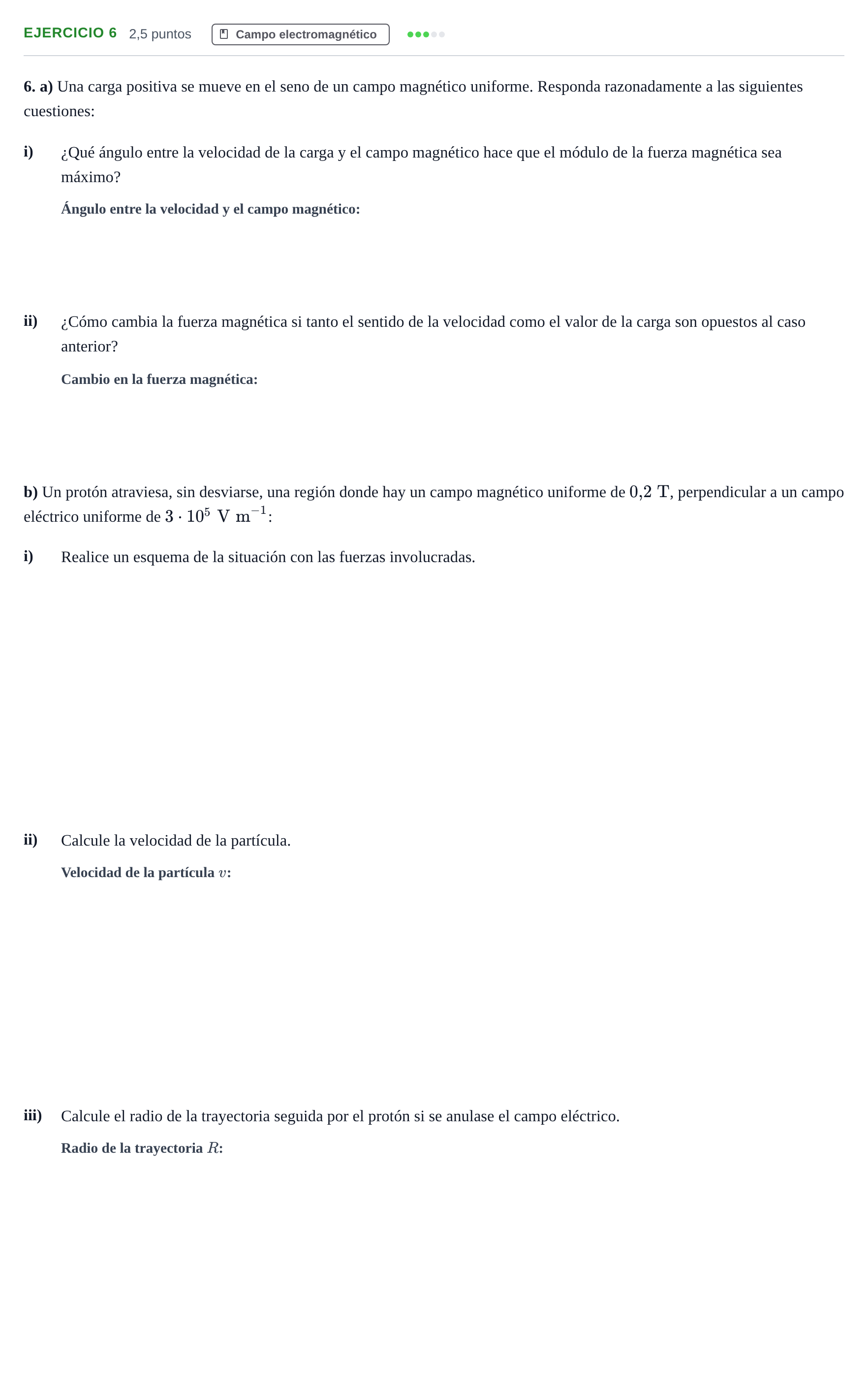 Enunciado: Problema 6 · Física PAU Andalucía Examen A 2020