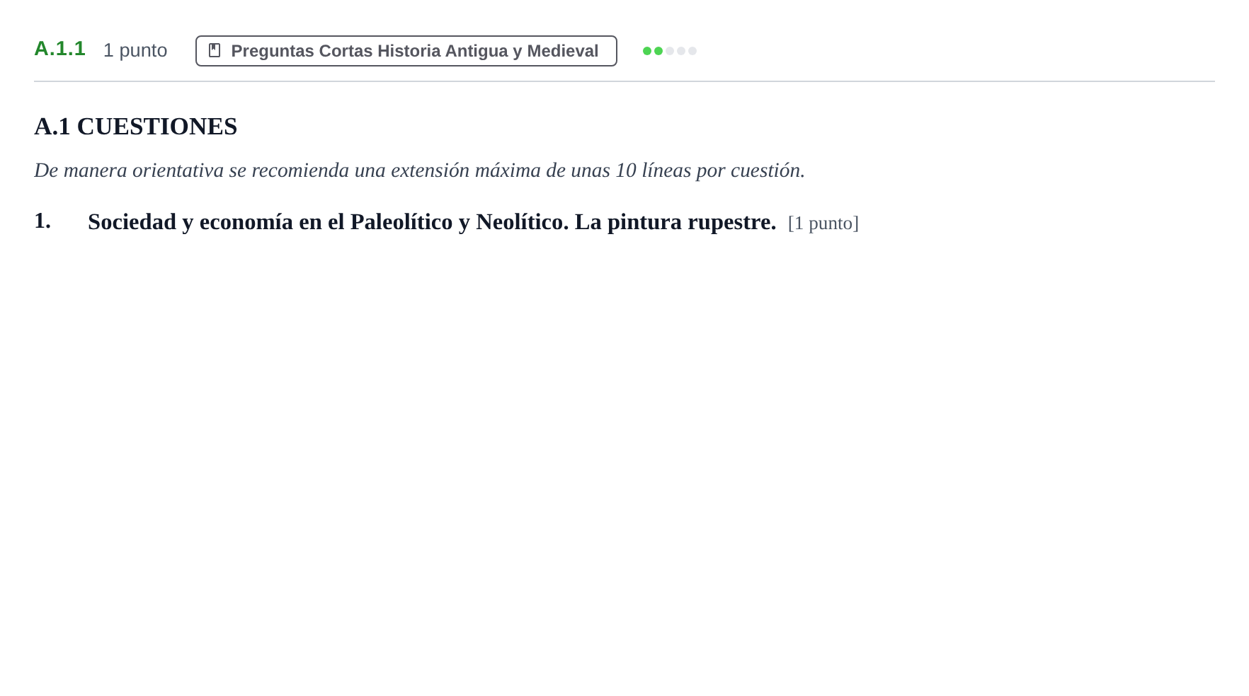 Enunciado: Ejercicio A.1.1 · Historia de España PAU Madrid Ordinaria Lunes 2020