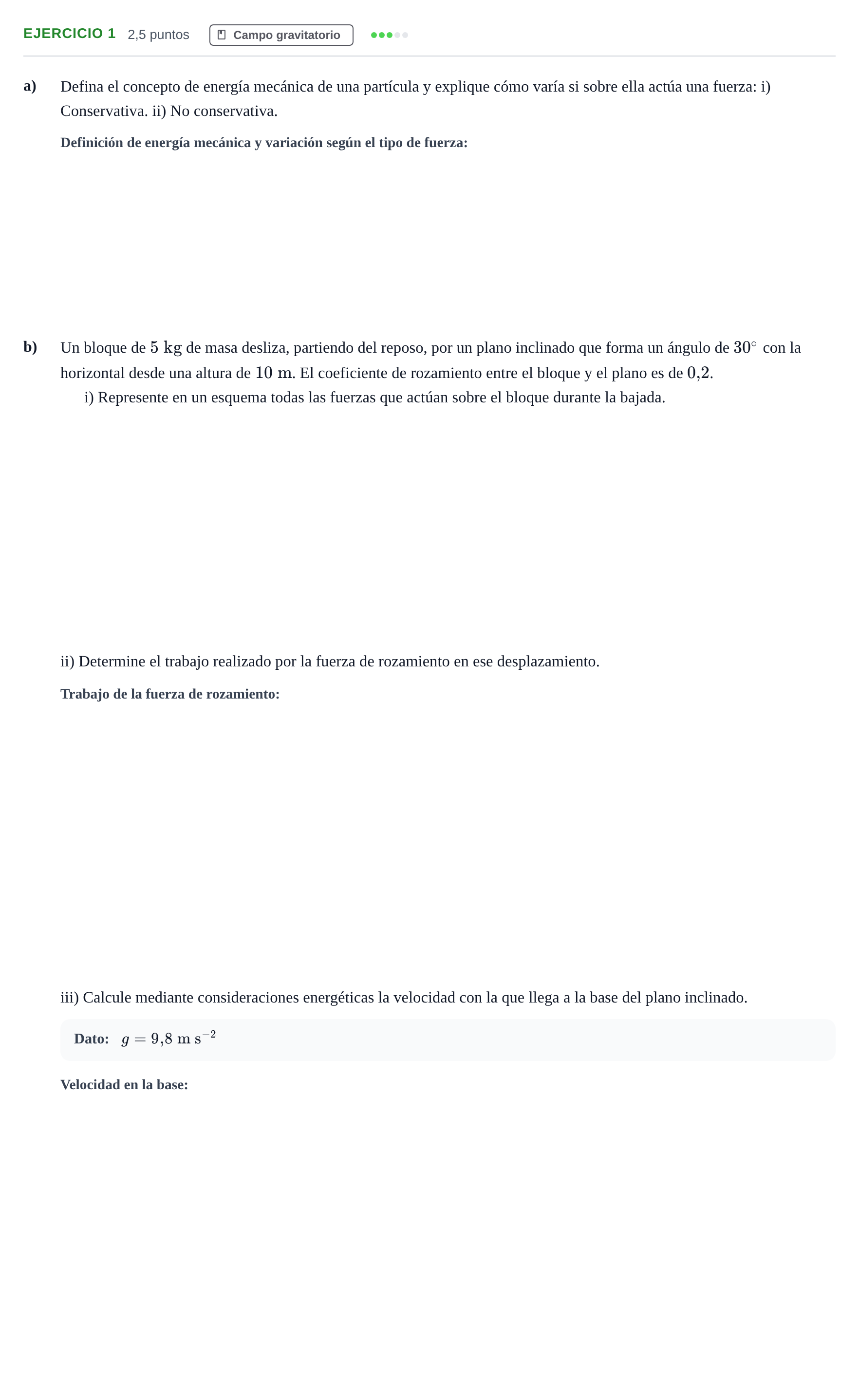 Enunciado: Problema 1 · Física PAU Andalucía Examen B 2020