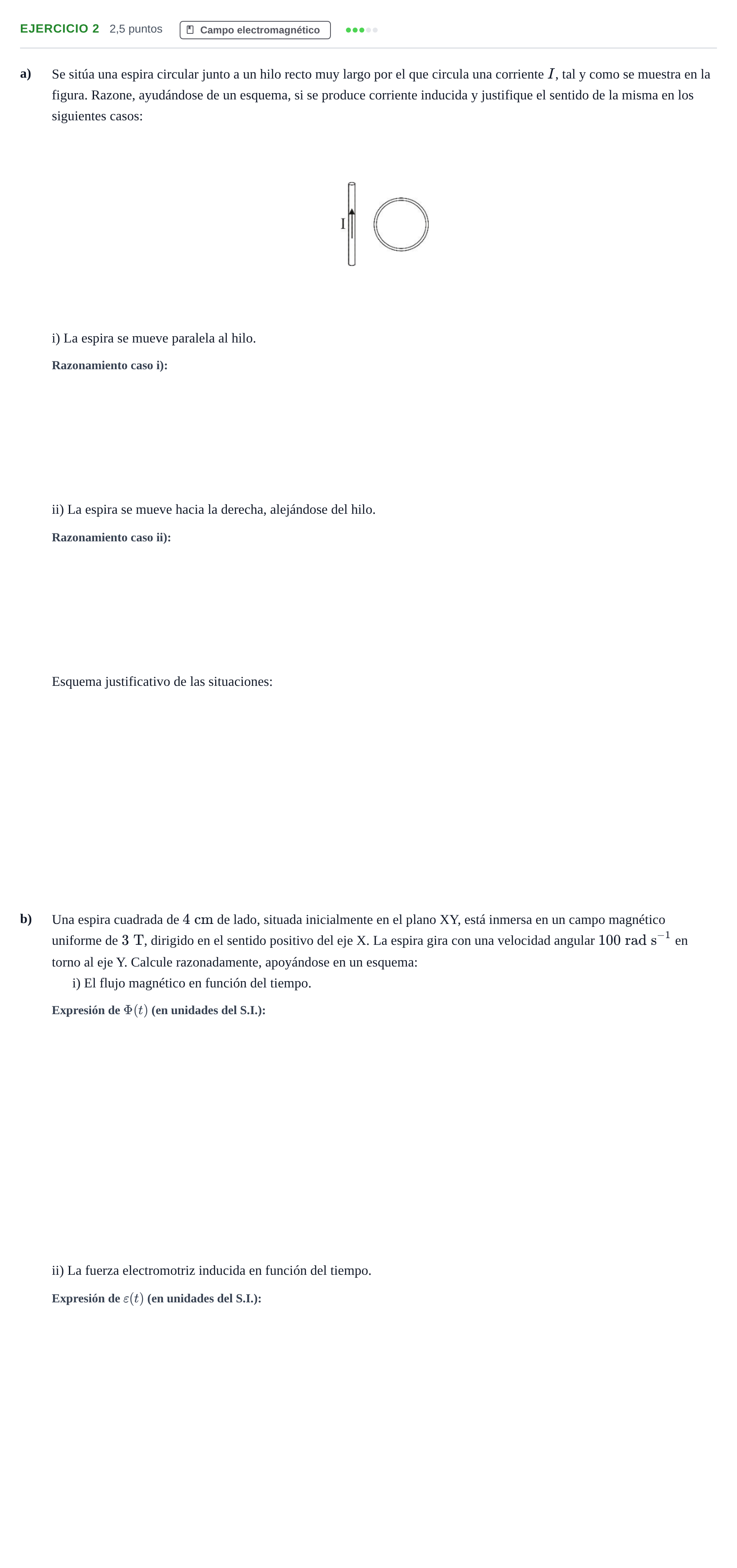 Enunciado: Problema 2 · Física PAU Andalucía Examen B 2020