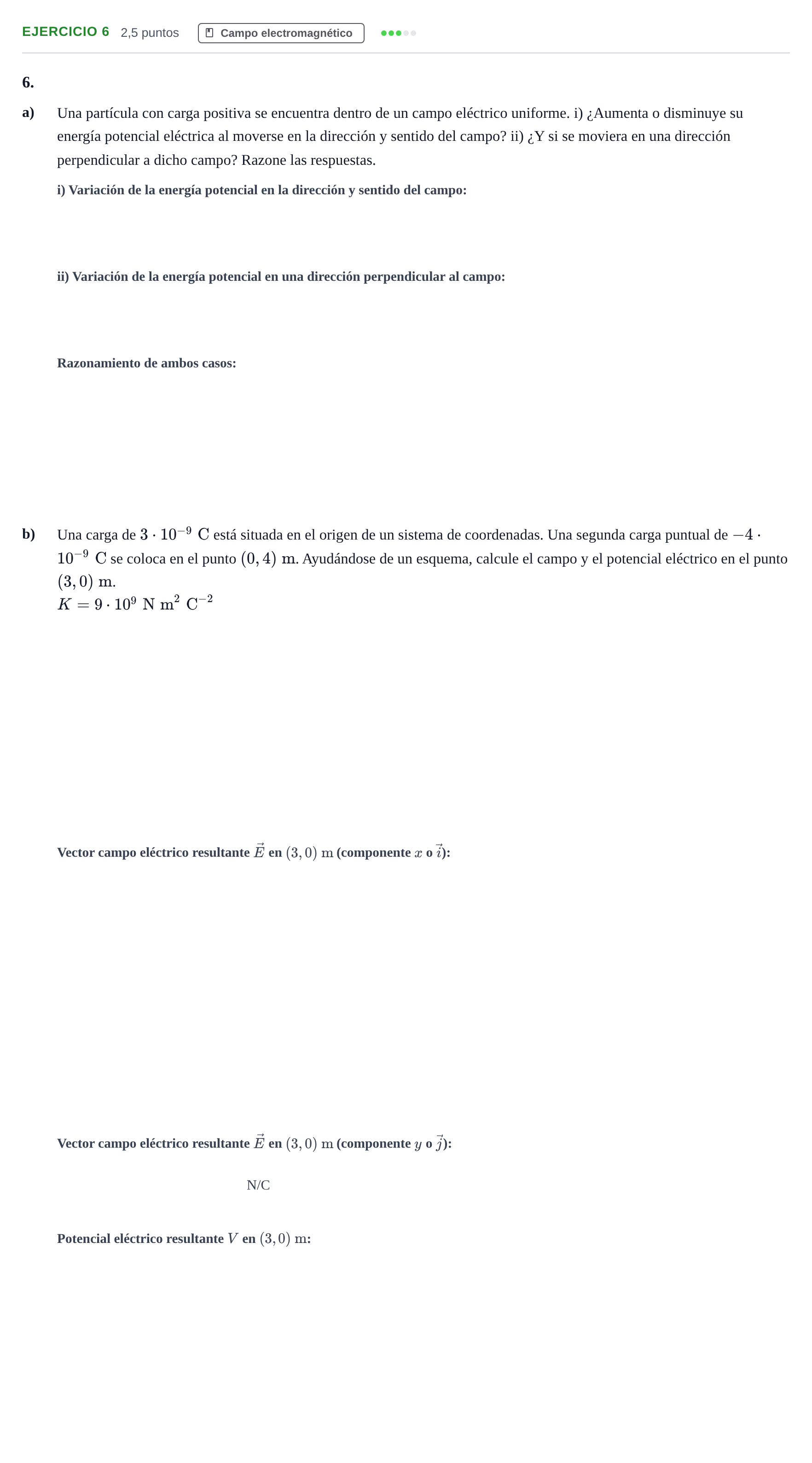 Enunciado: Problema 6 · Física PAU Andalucía Examen B 2020