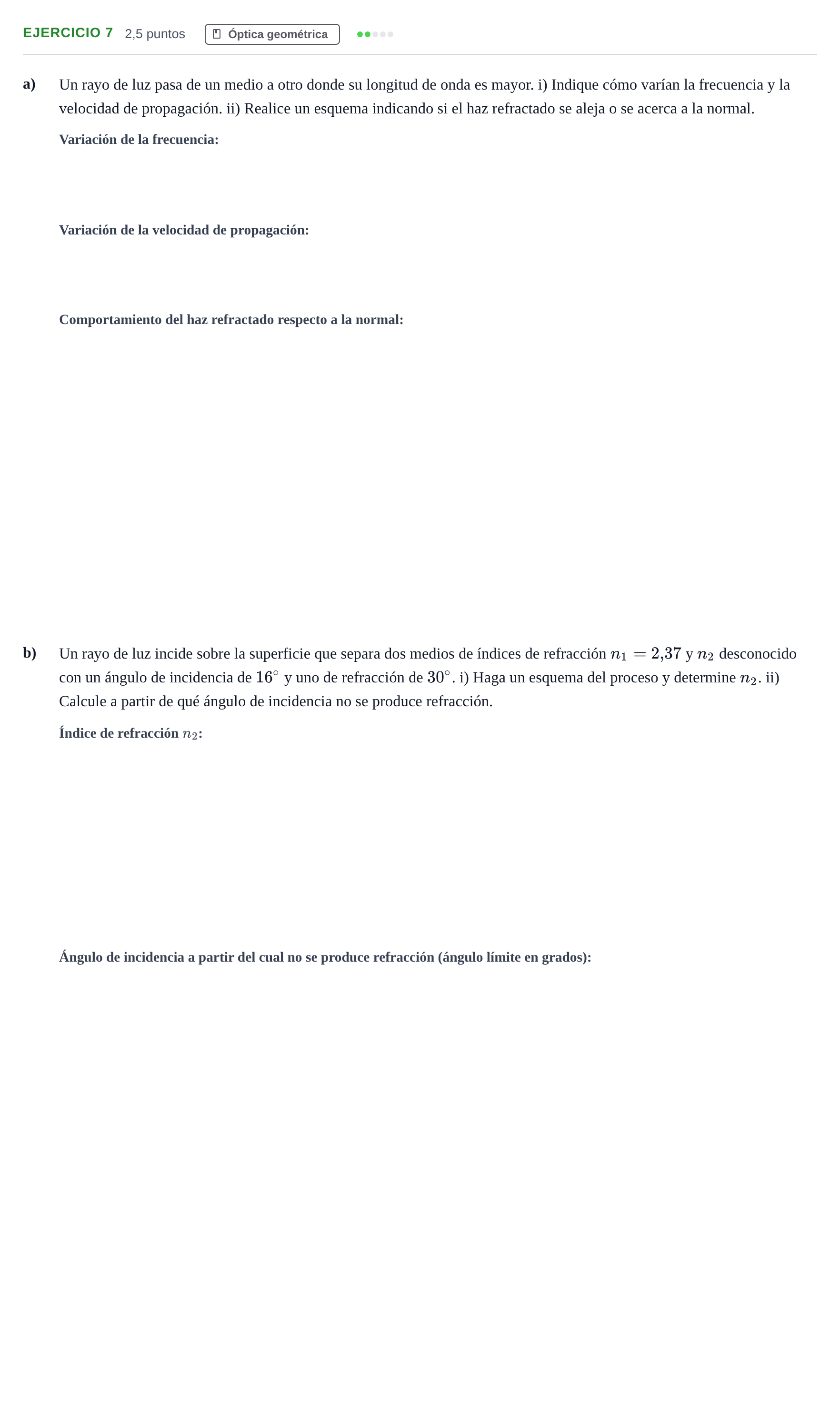 Enunciado: Problema 7 · Física PAU Andalucía Examen B 2020