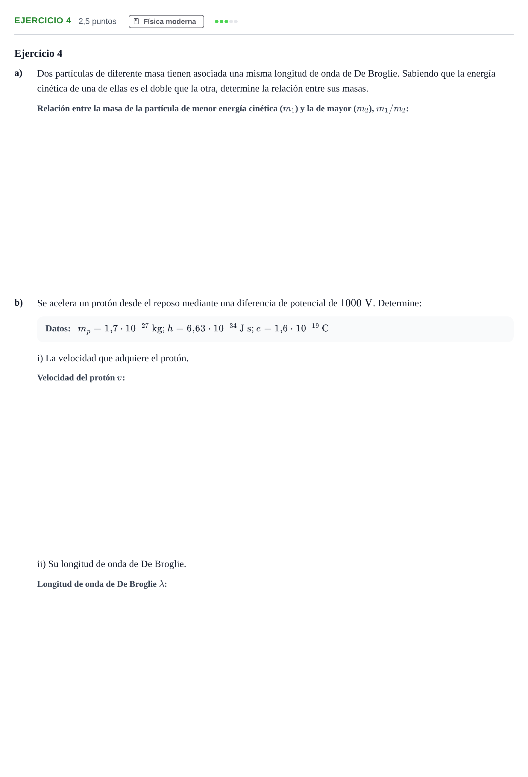 Enunciado: Problema 4 · Física PAU Andalucía Examen C 2020