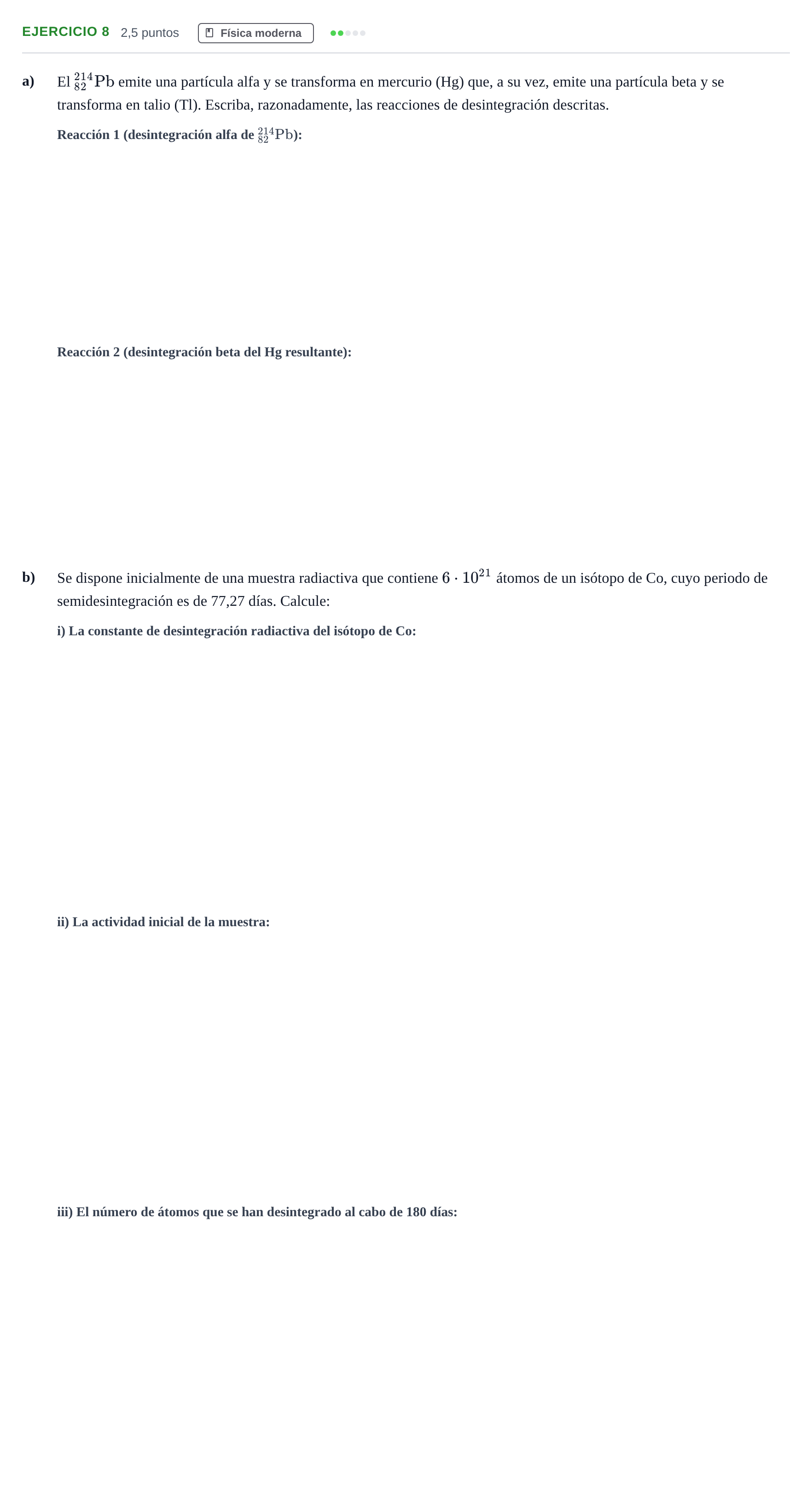 Enunciado: Problema 8 · Física PAU Andalucía Examen C 2020
