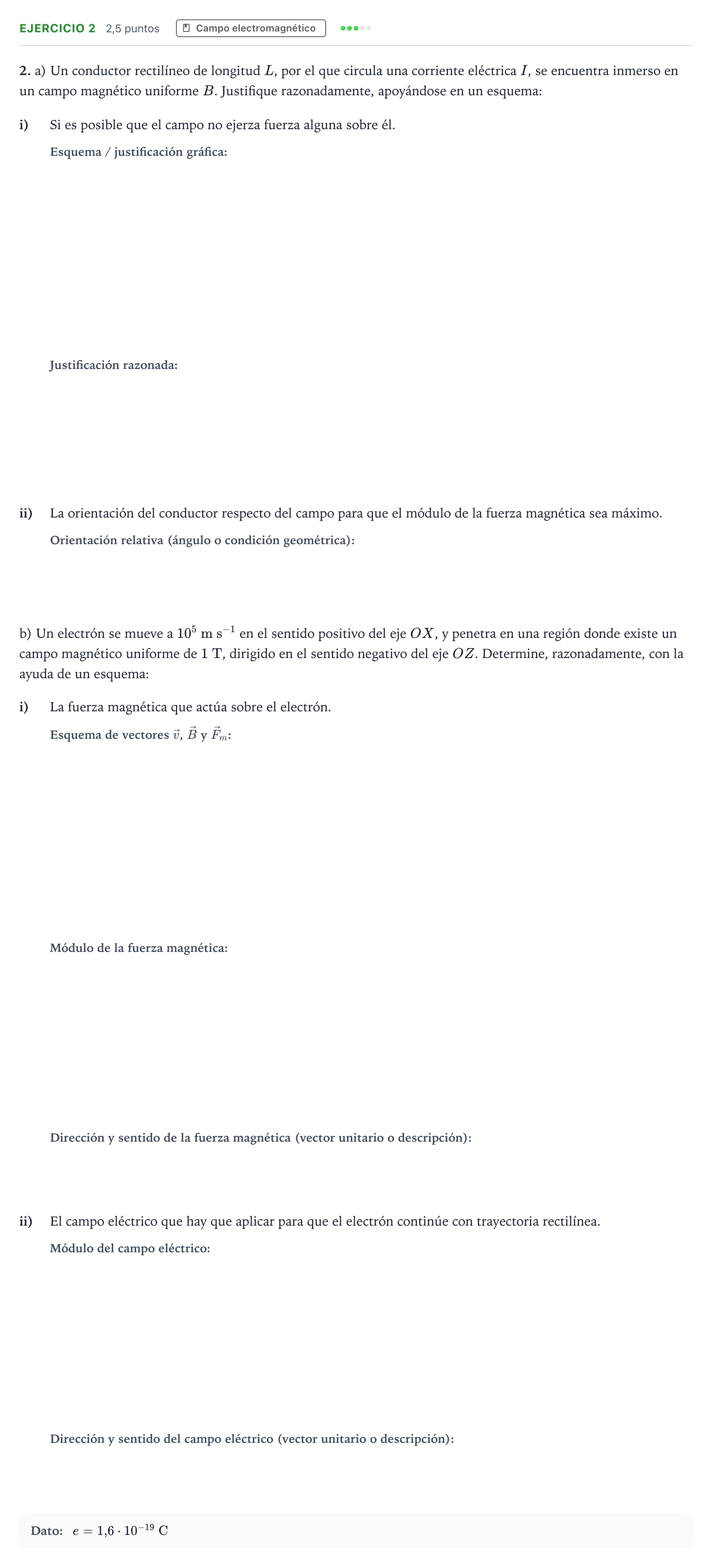 Enunciado: Problema 2 · Física PAU Andalucía Examen D 2020