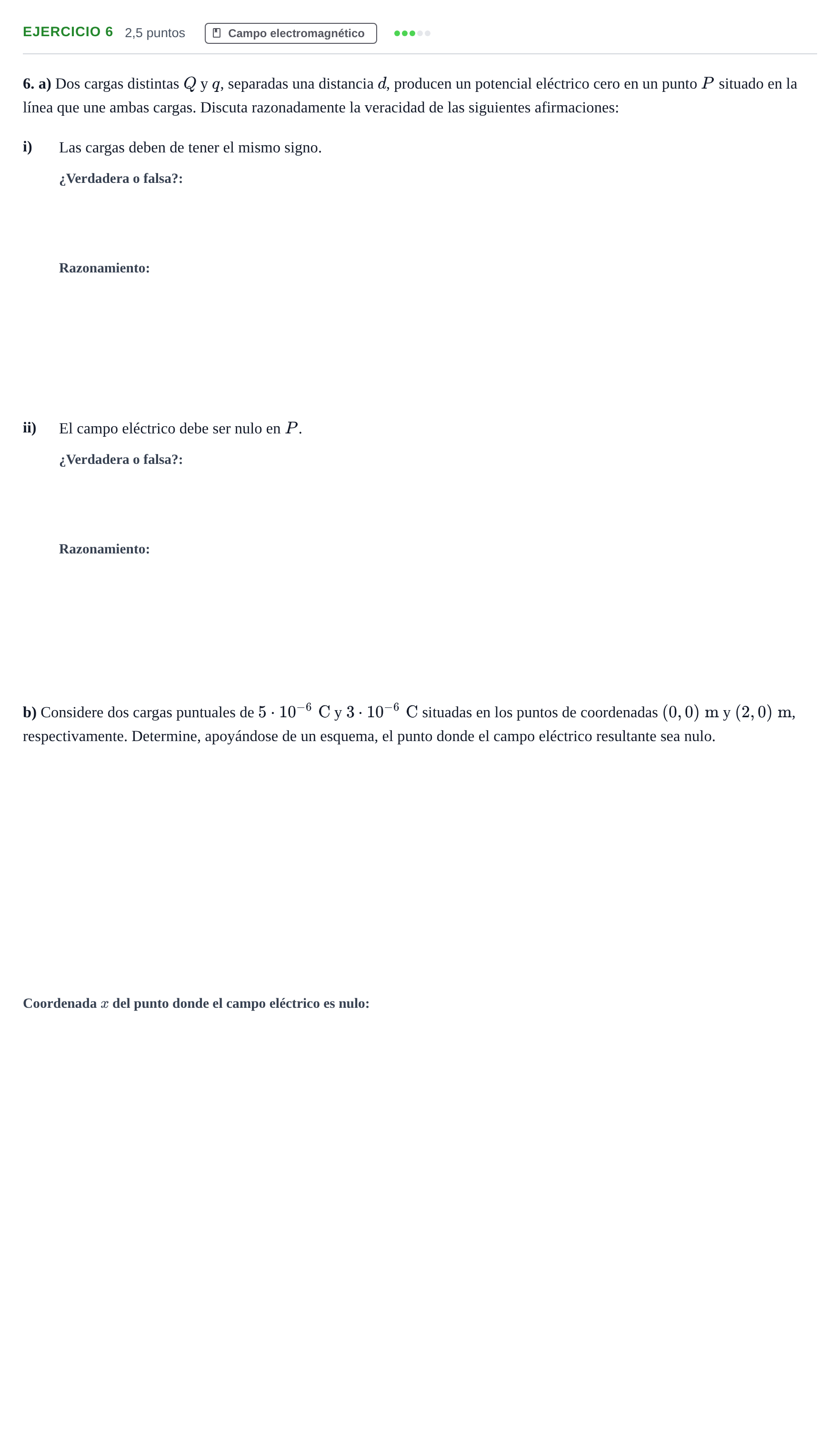 Enunciado: Problema 6 · Física PAU Andalucía Examen E 2020
