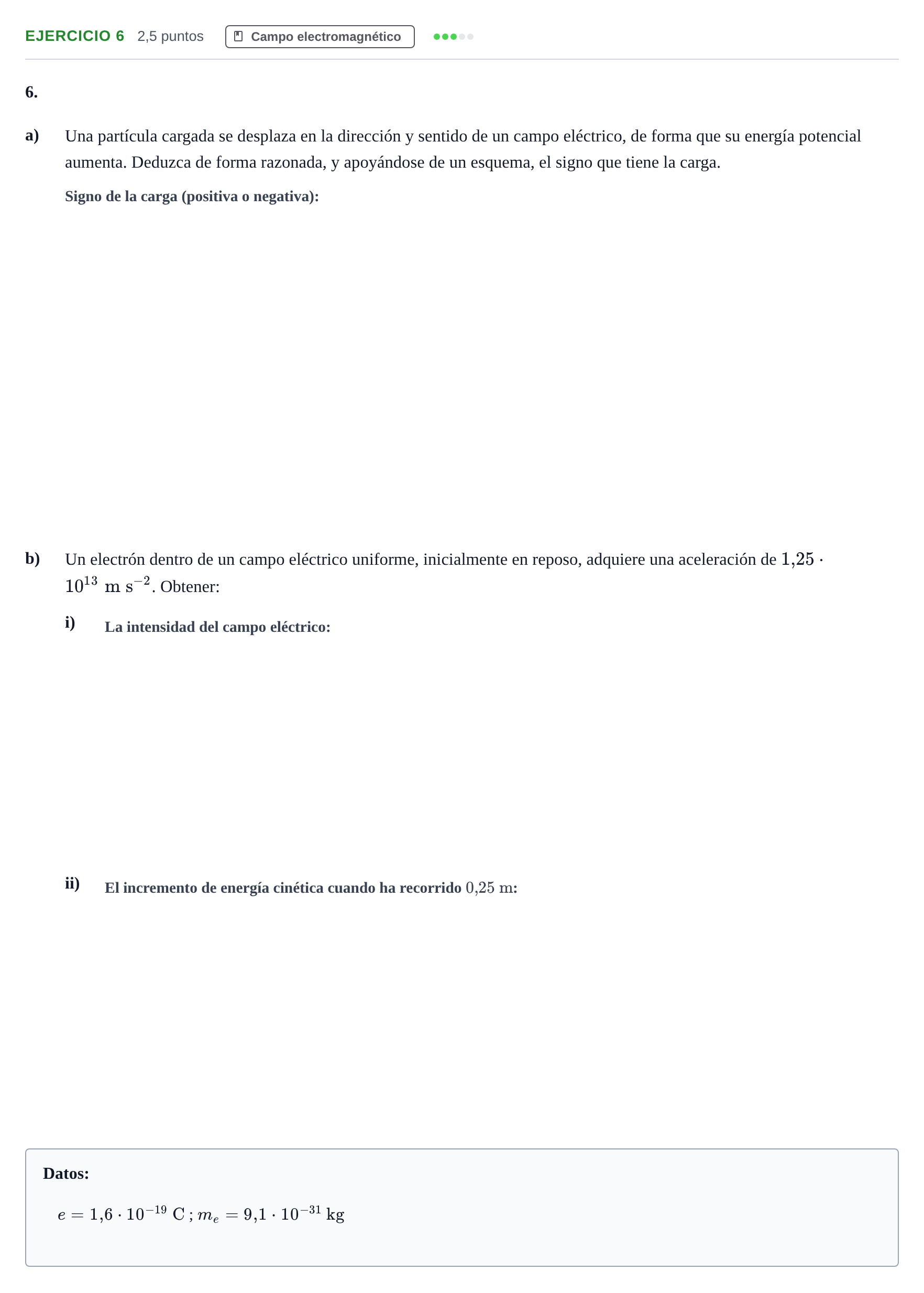 Enunciado: Problema 6 · Física PAU Andalucía Examen F 2020