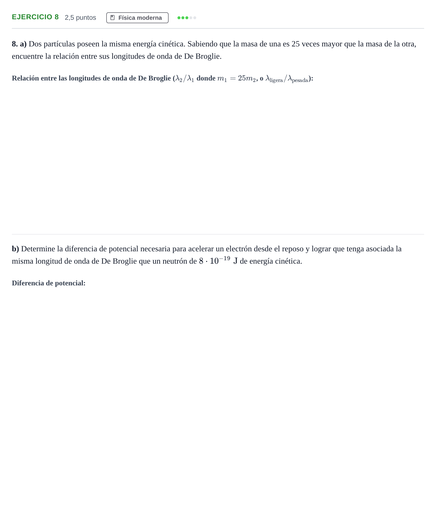 Enunciado: Problema 8 · Física PAU Andalucía Examen F 2020
