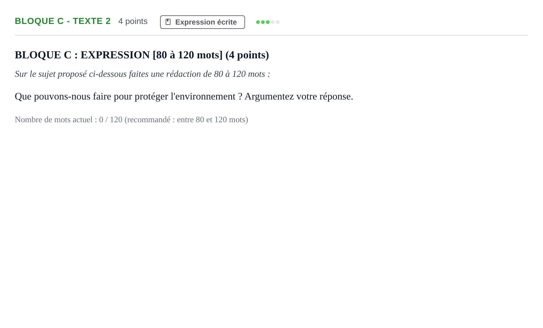 Enunciado: Bloque C - Texte 2 · Francés PAU Andalucía Examen 2 2020