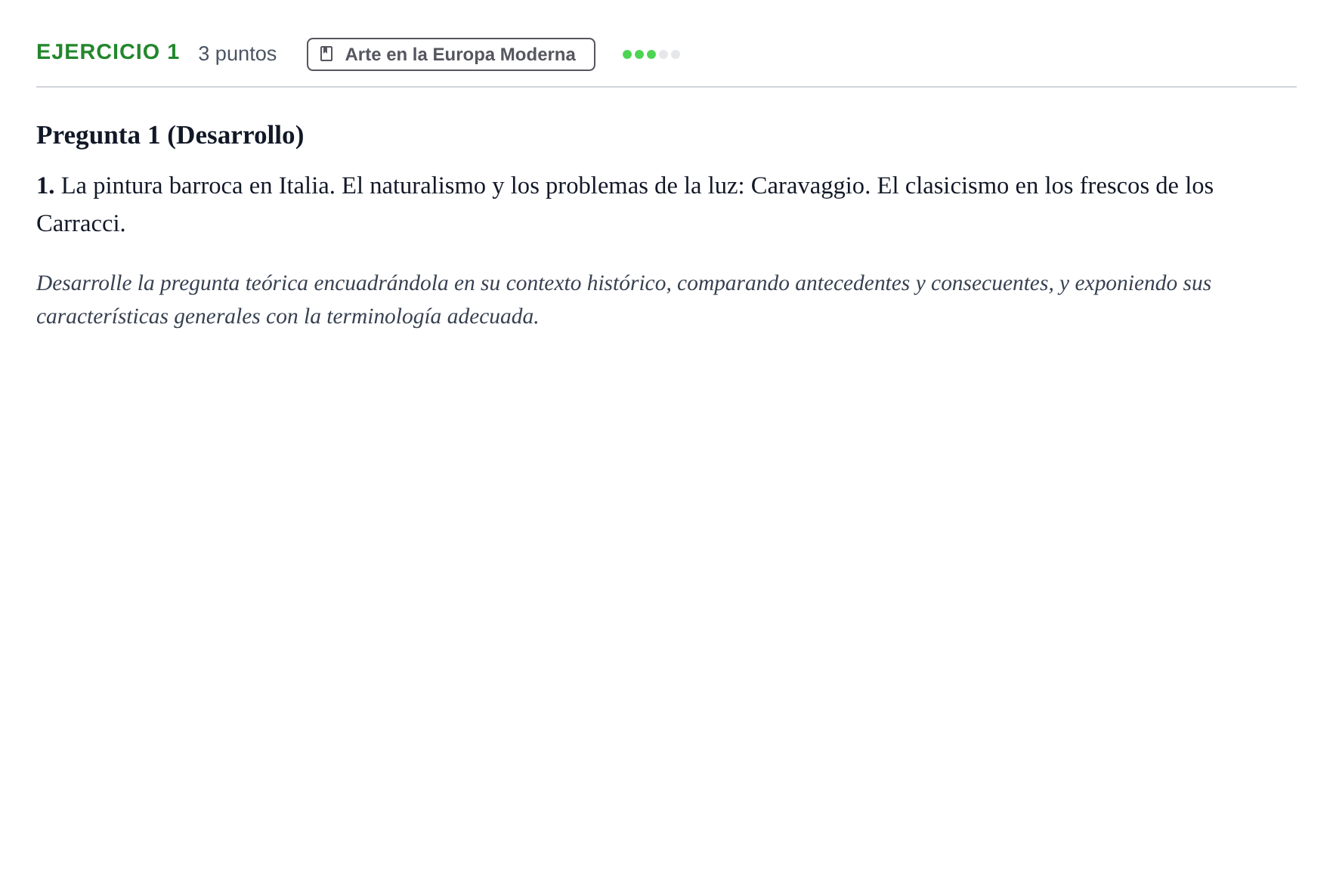 Enunciado: Problema 1 · Historia del Arte PAU Andalucía Examen A 2020
