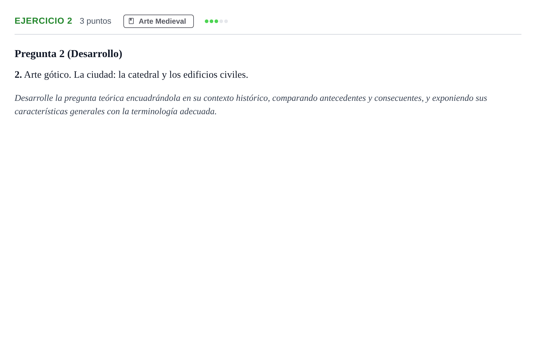 Enunciado: Problema 2 · Historia del Arte PAU Andalucía Examen A 2020