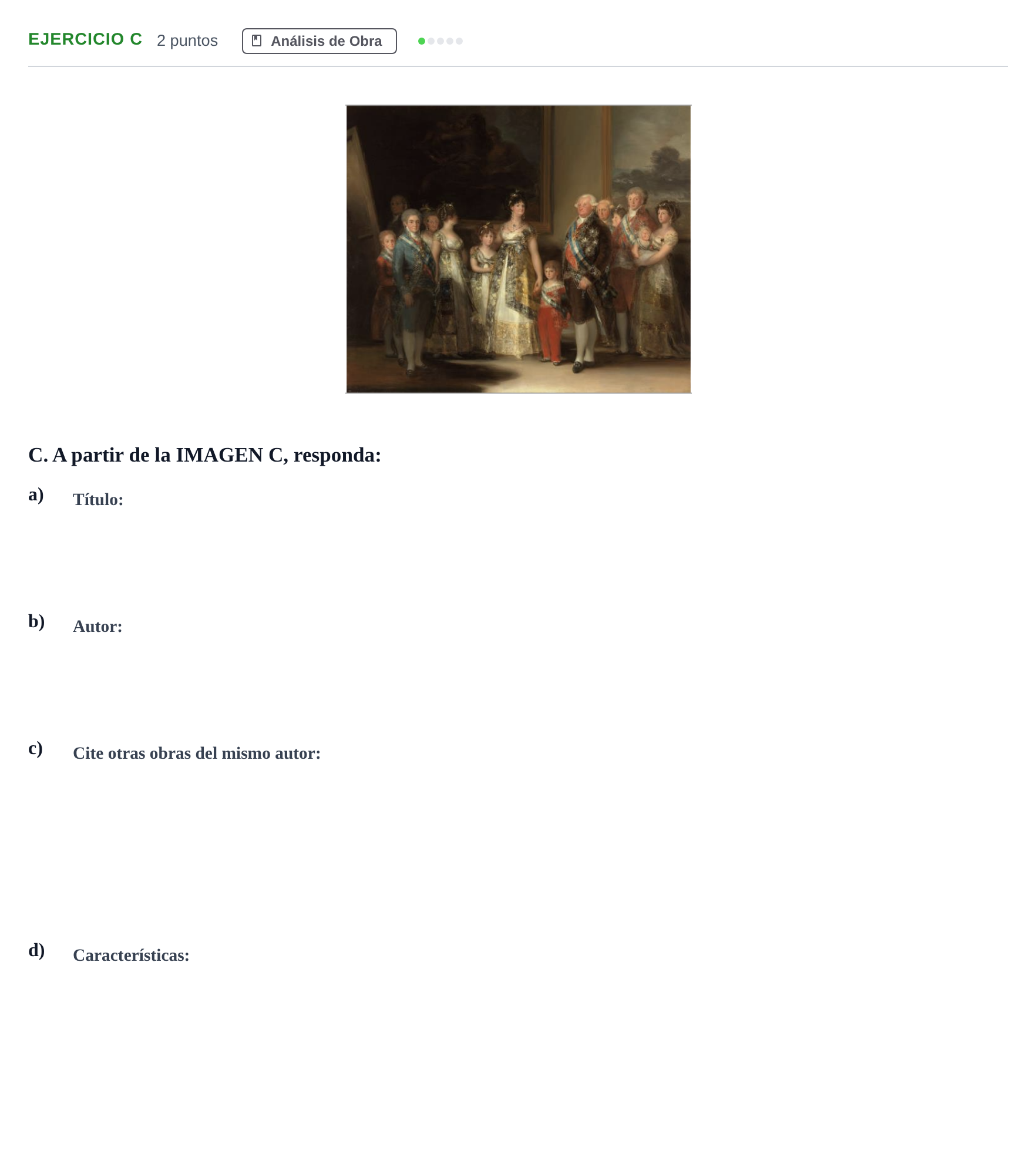 Enunciado: Ejercicio C · Historia del Arte PAU Andalucía Examen B 2020