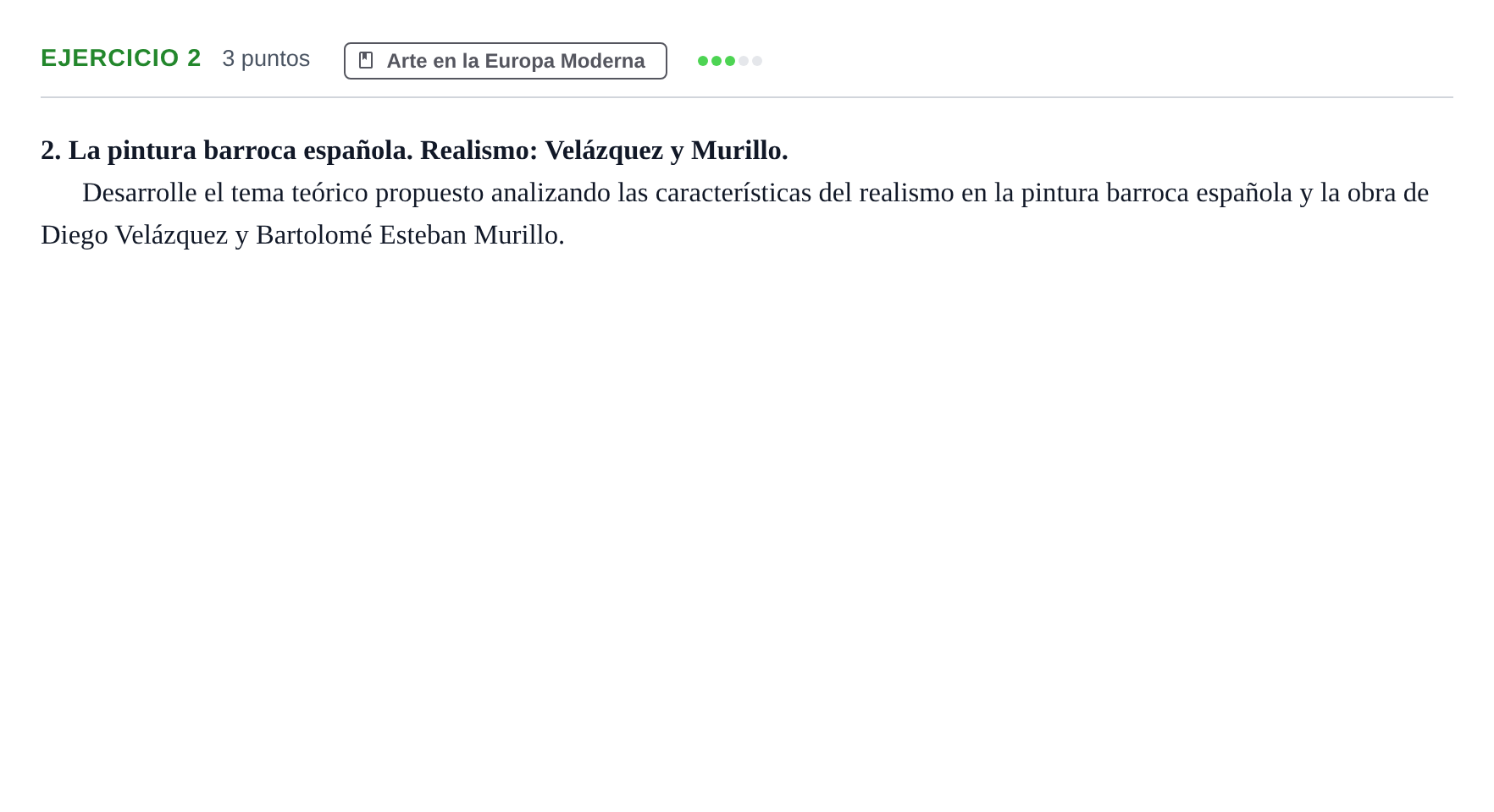 Enunciado: Problema 2 · Historia del Arte PAU Andalucía Examen B 2020