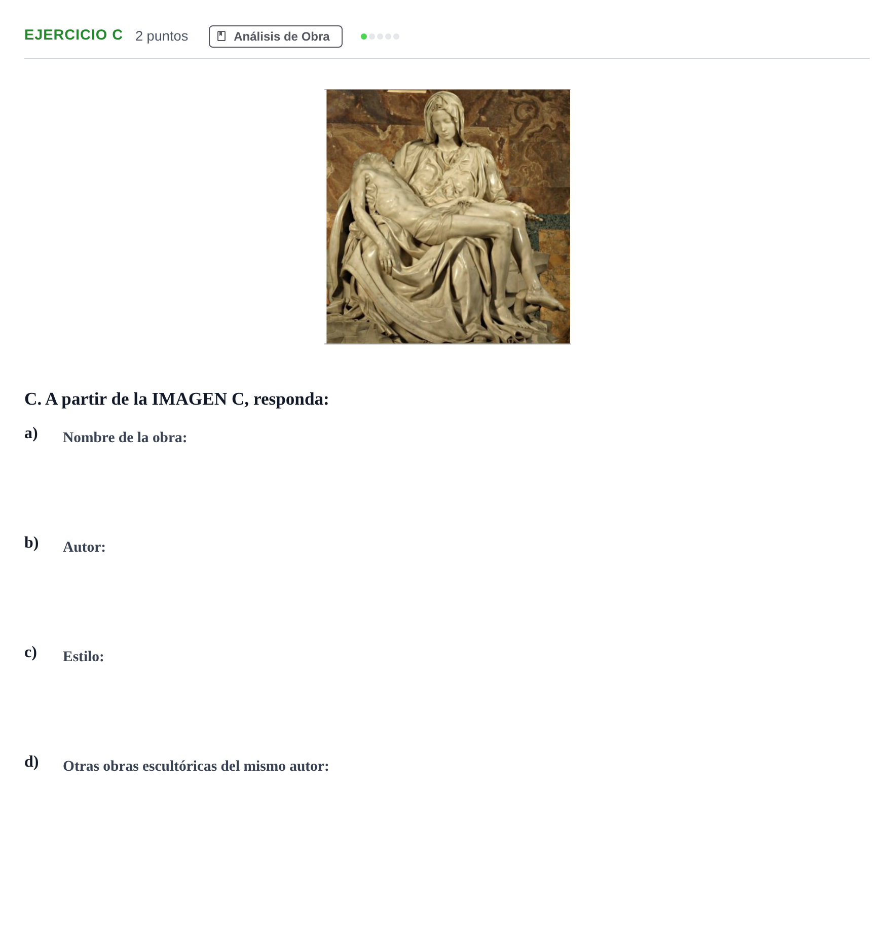 Enunciado: Ejercicio C · Historia del Arte PAU Andalucía Examen D 2020