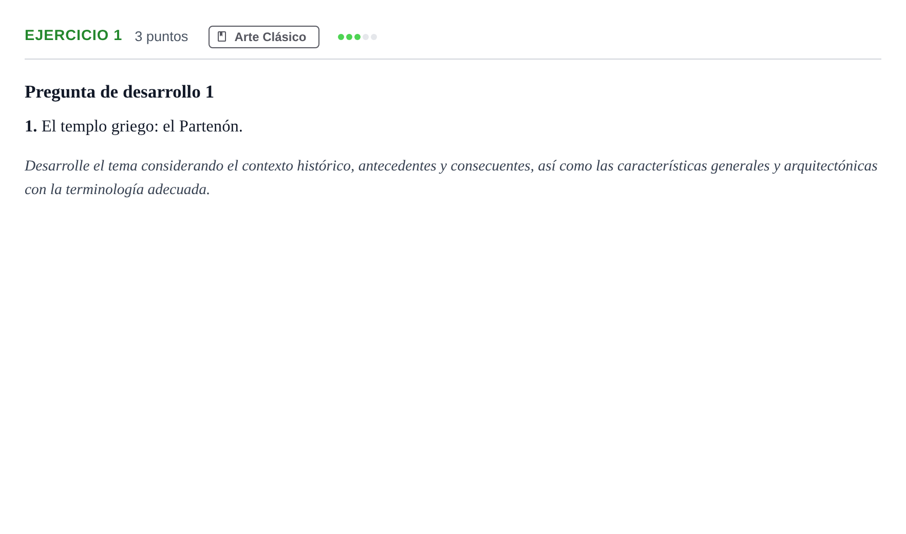 Enunciado: Problema 1 · Historia del Arte PAU Andalucía Examen E 2020