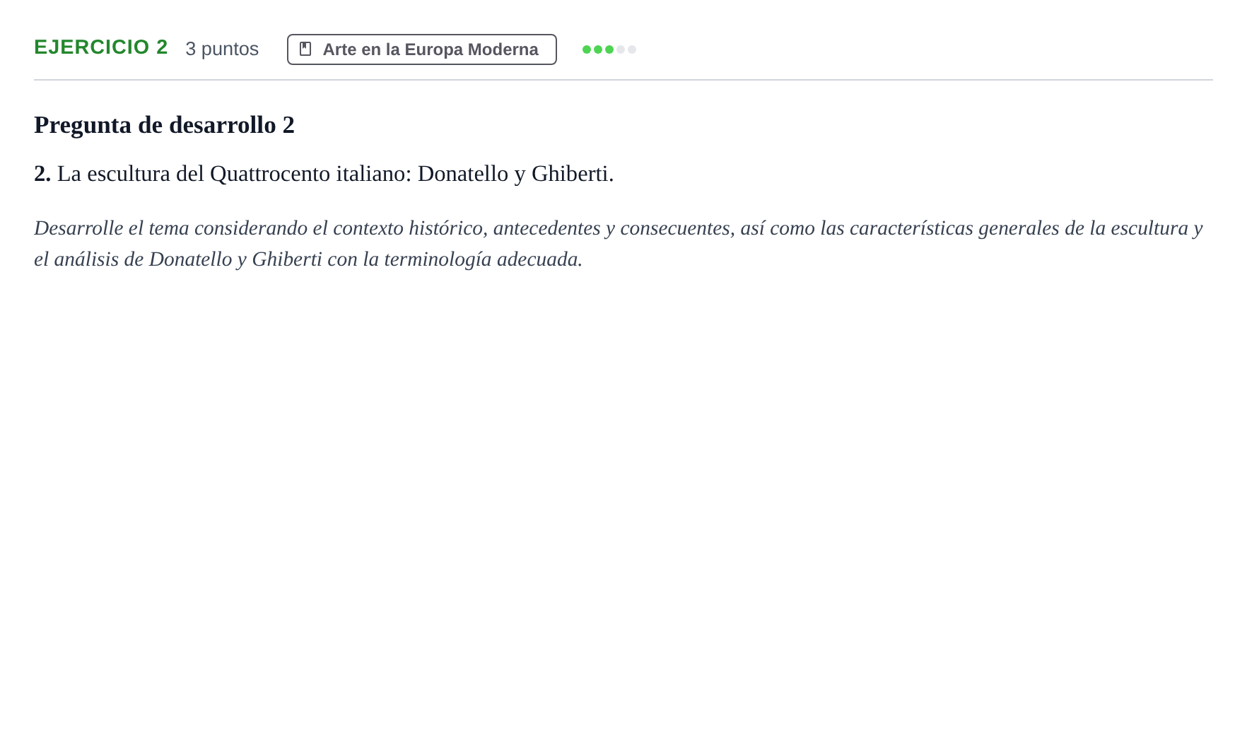 Enunciado: Problema 2 · Historia del Arte PAU Andalucía Examen E 2020