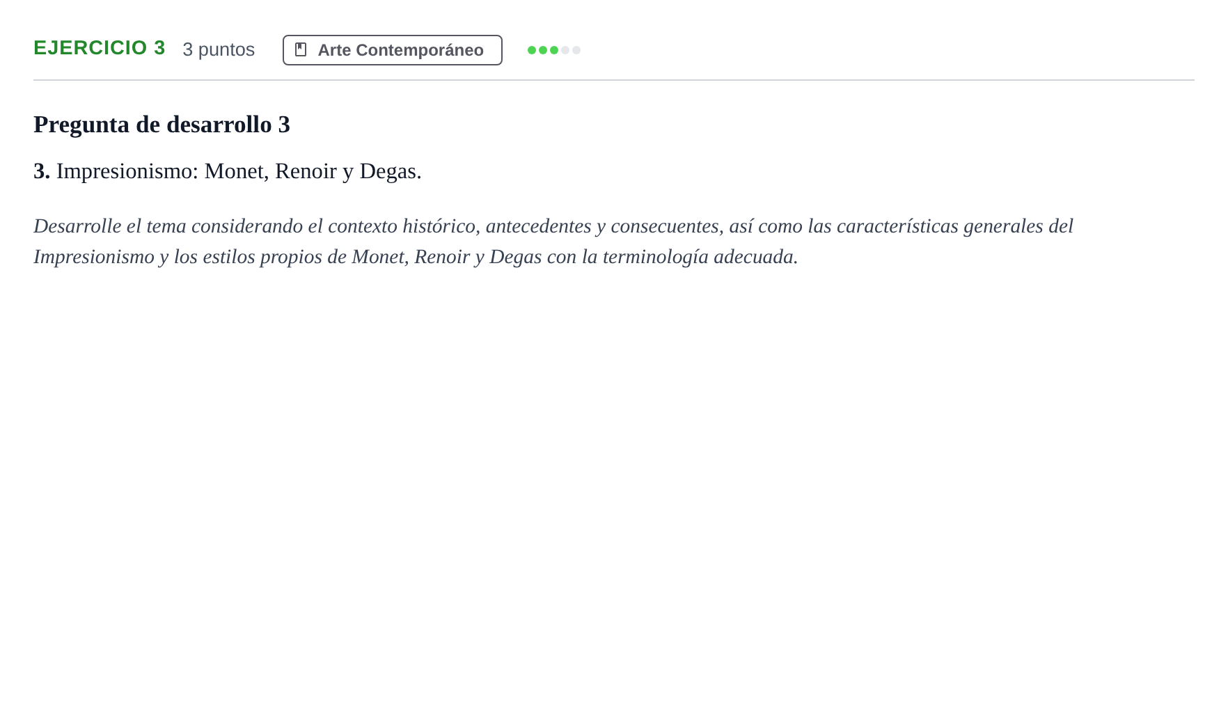 Enunciado: Problema 3 · Historia del Arte PAU Andalucía Examen E 2020