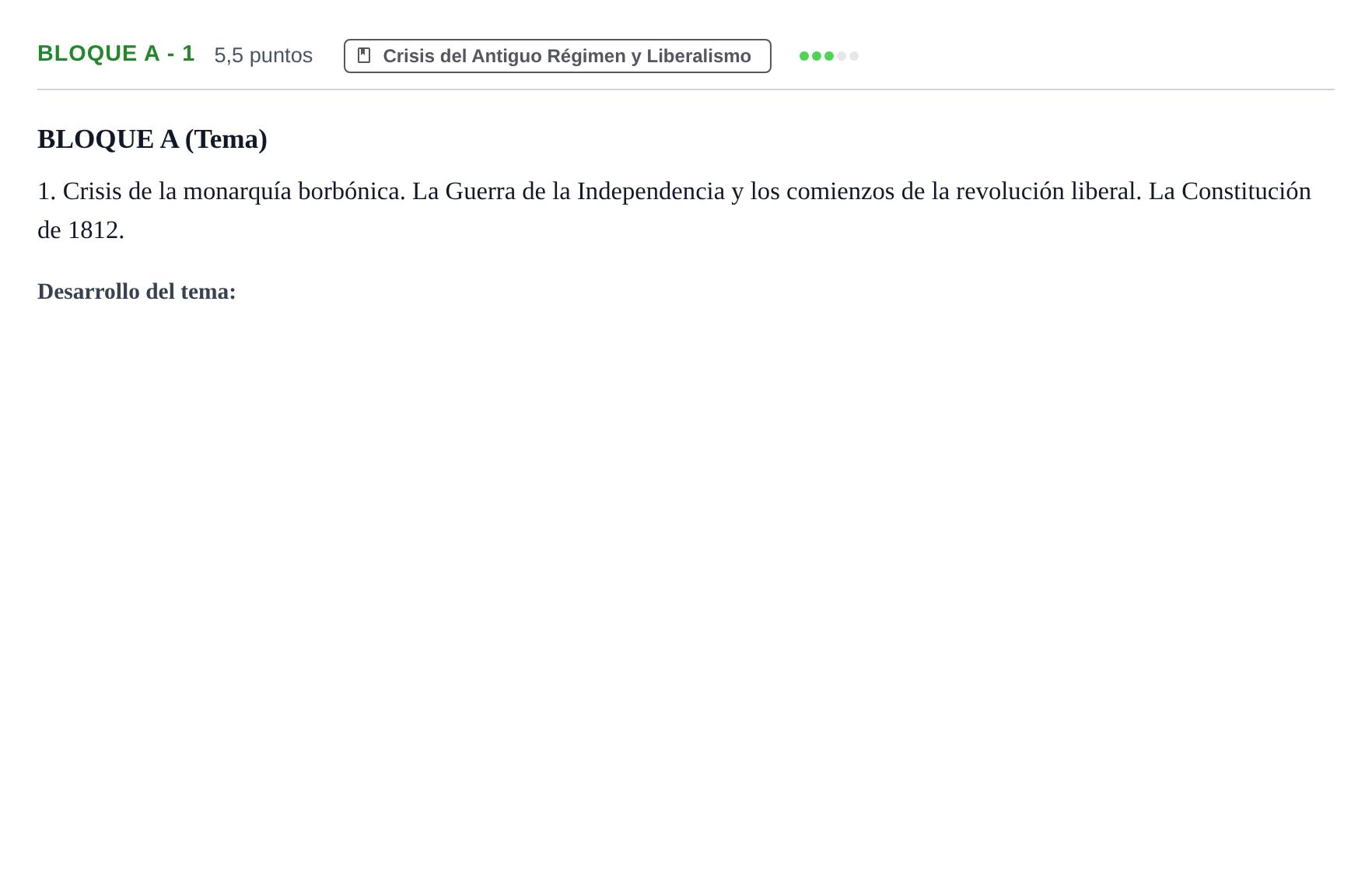 Enunciado: Bloque A - 1 · Historia de España PAU Andalucía Examen 2 2020