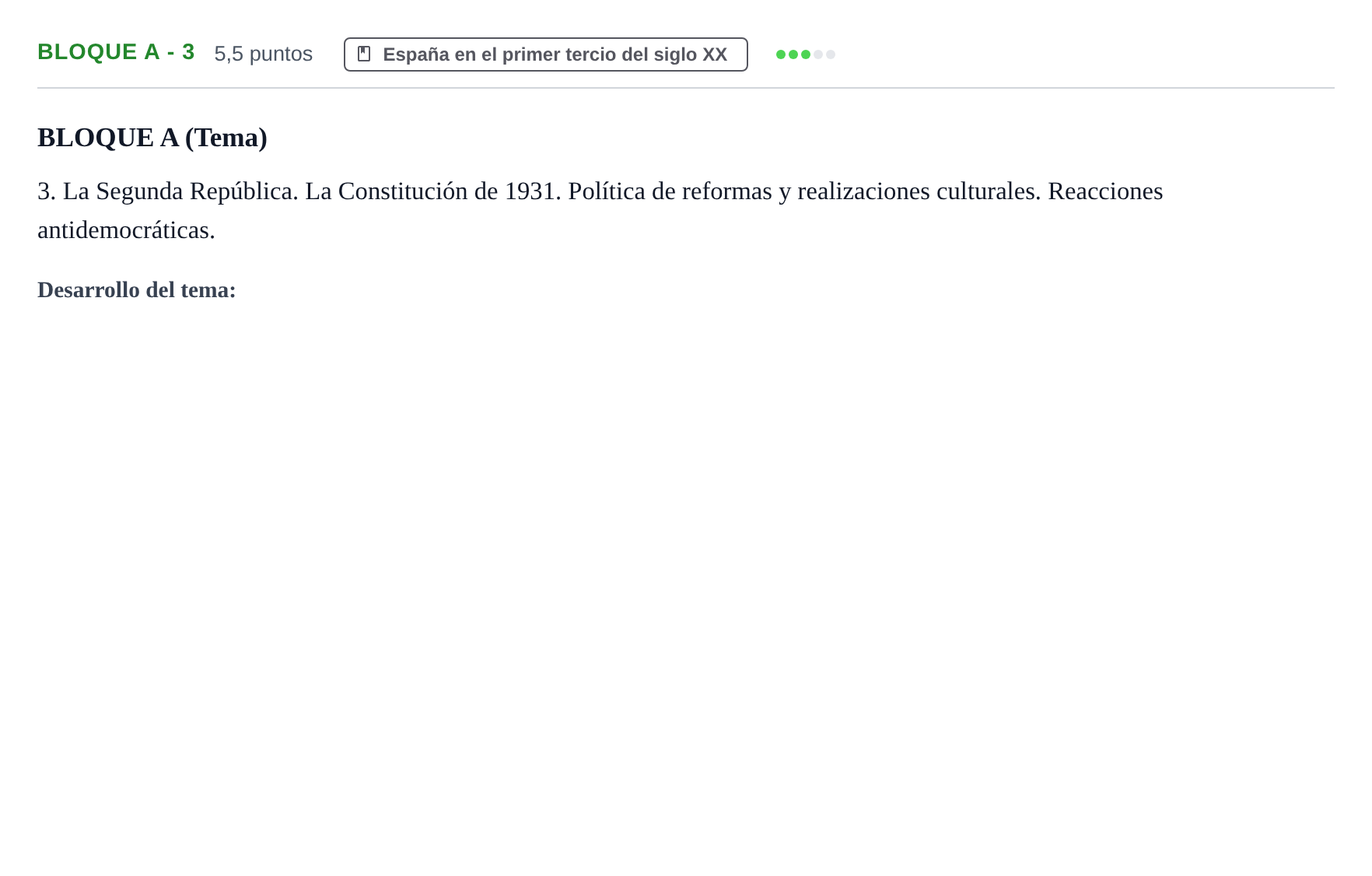 Enunciado: Bloque A - 3 · Historia de España PAU Andalucía Examen 2 2020