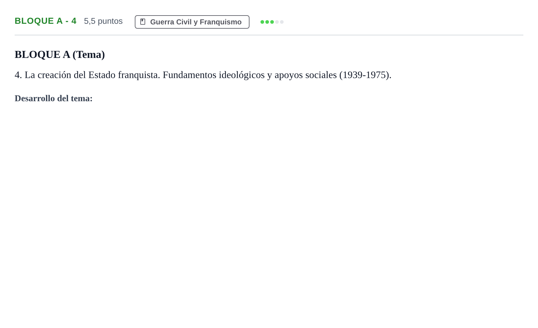 Enunciado: Bloque A - 4 · Historia de España PAU Andalucía Examen 2 2020