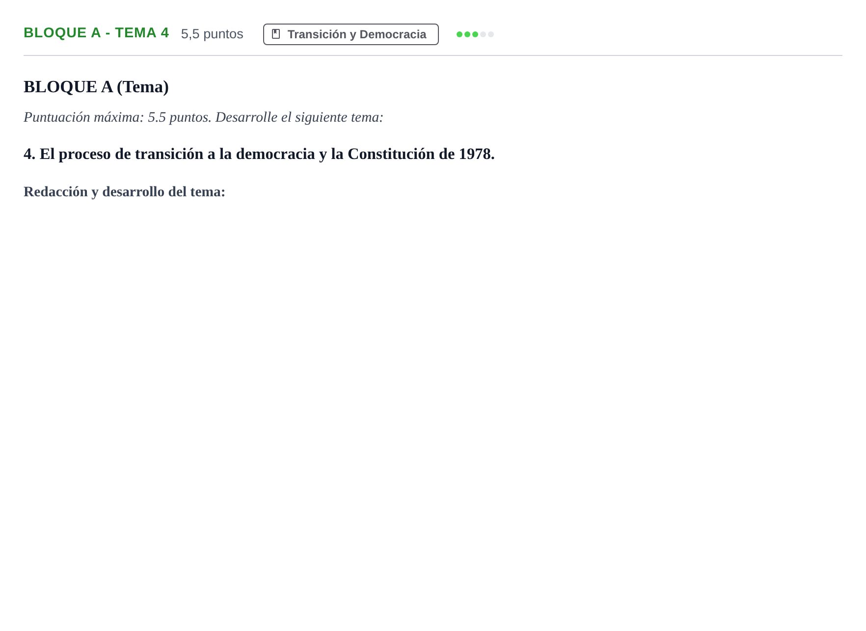 Enunciado: Bloque A - Tema 4 · Historia de España PAU Andalucía Examen 5 2020