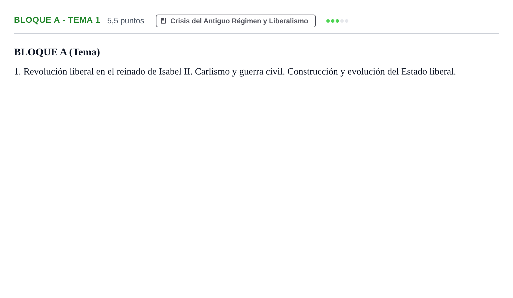 Enunciado: Bloque A - Tema 1 · Historia de España PAU Andalucía Examen 6 2020