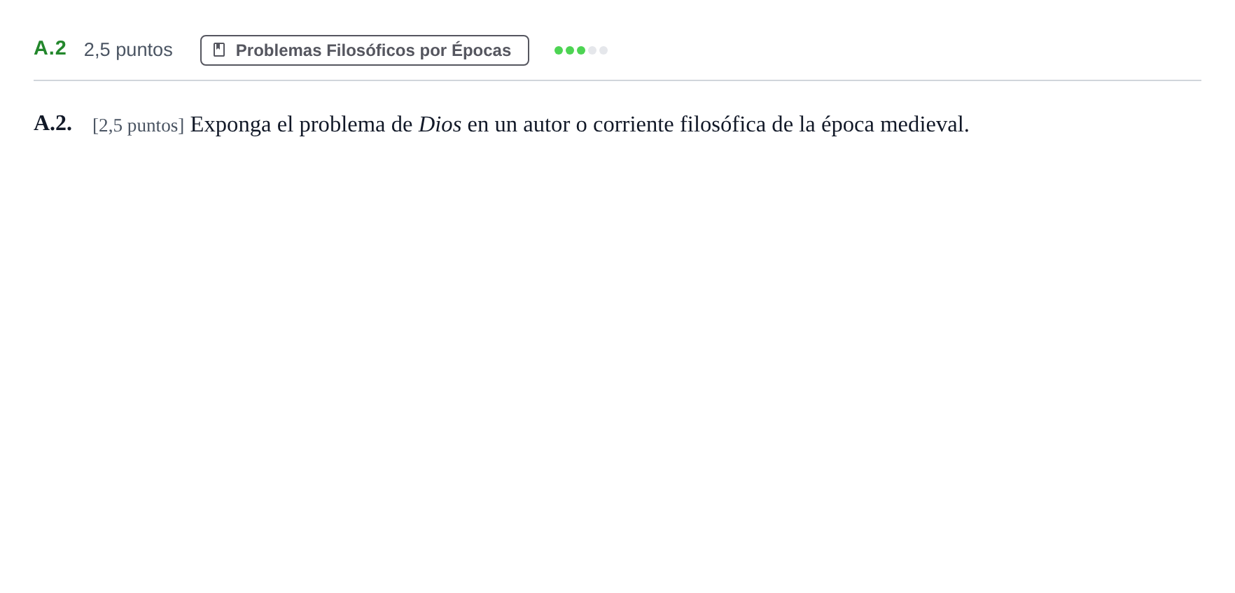 Enunciado: Ejercicio A.2 · Historia de la Filosofía PAU Madrid Ordinaria Coincidencias 2020