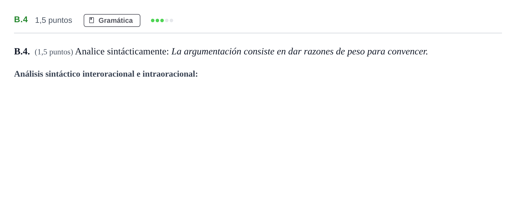 Enunciado: Ejercicio B.4 · Lengua Castellana y Literatura II PAU Madrid Extraordinaria 2020