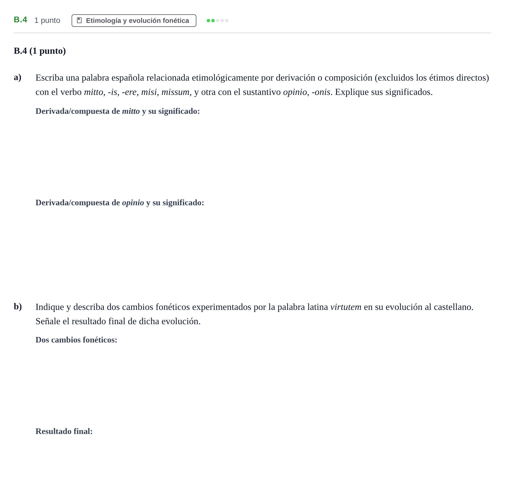 Enunciado: Ejercicio B.4 · Latín II PAU Madrid Ordinaria 2020