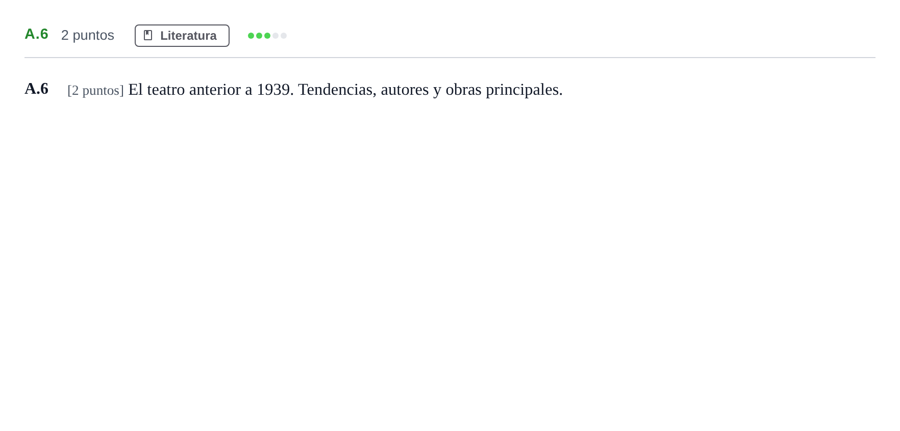 Enunciado: Ejercicio A.6 · Lengua Castellana y Literatura II PAU Madrid Ordinaria Coincidencias 2020