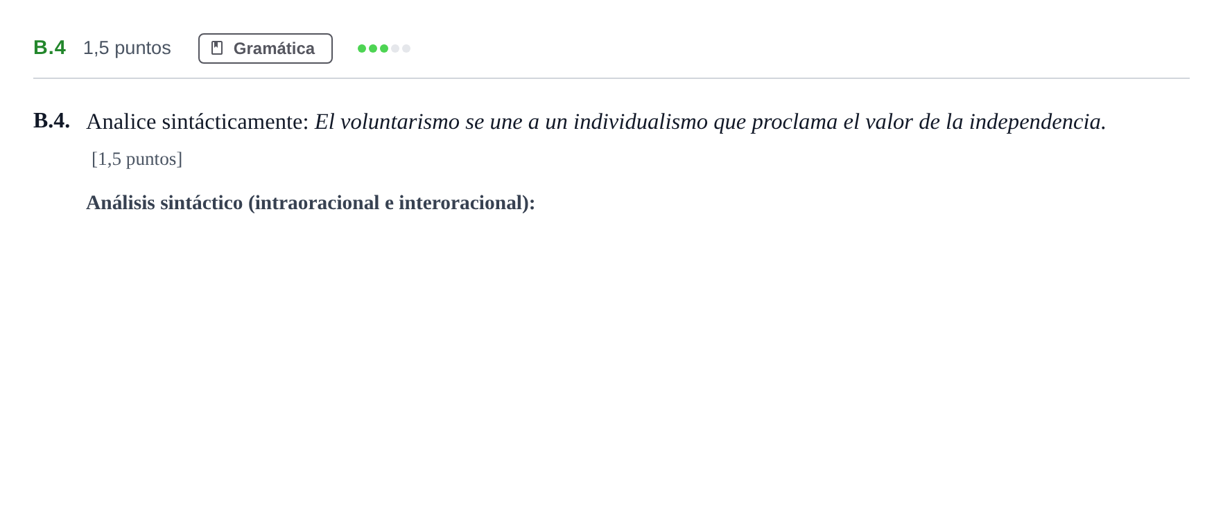 Enunciado: Ejercicio B.4 · Lengua Castellana y Literatura II PAU Madrid Ordinaria Coincidencias 2020