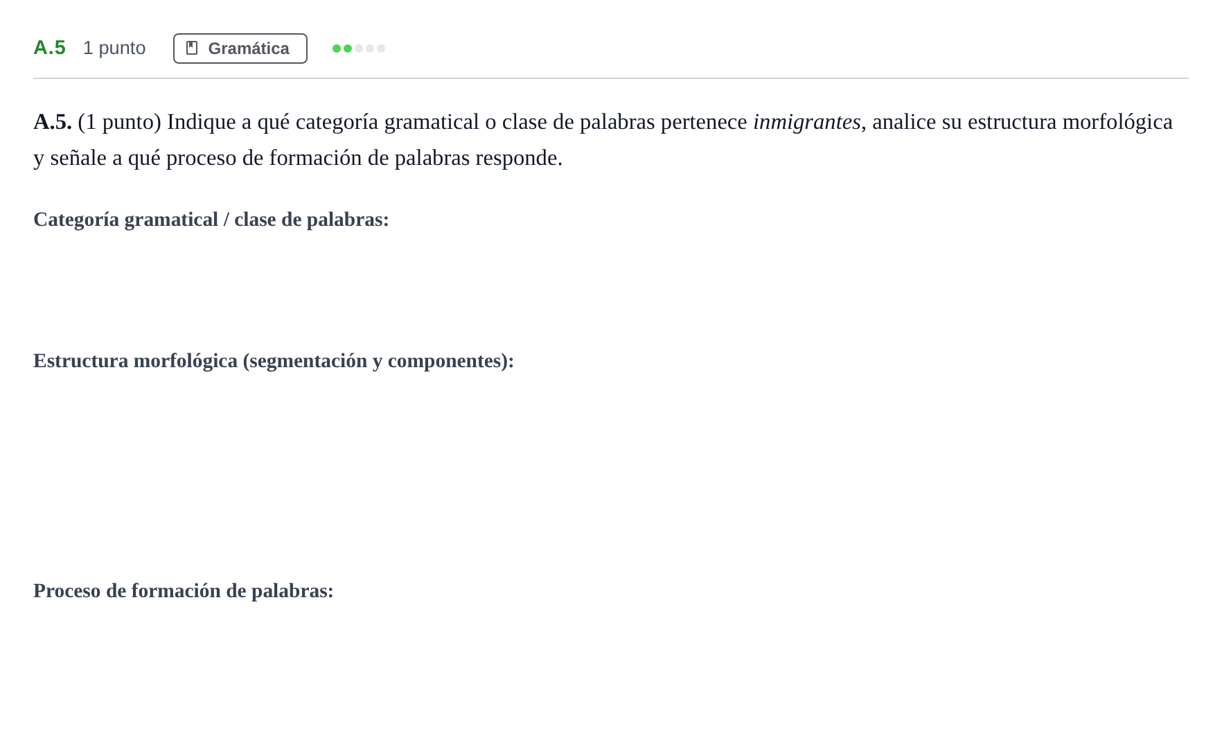 Enunciado: Ejercicio A.5 · Lengua Castellana y Literatura II PAU Madrid Ordinaria Martes 2020