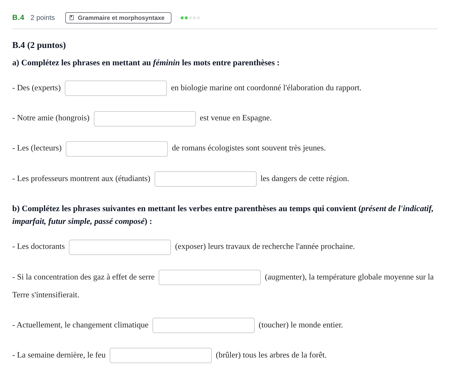 Enunciado: Ejercicio B.4 · Francés PAU Madrid Ordinaria (2ª lengua) 2020