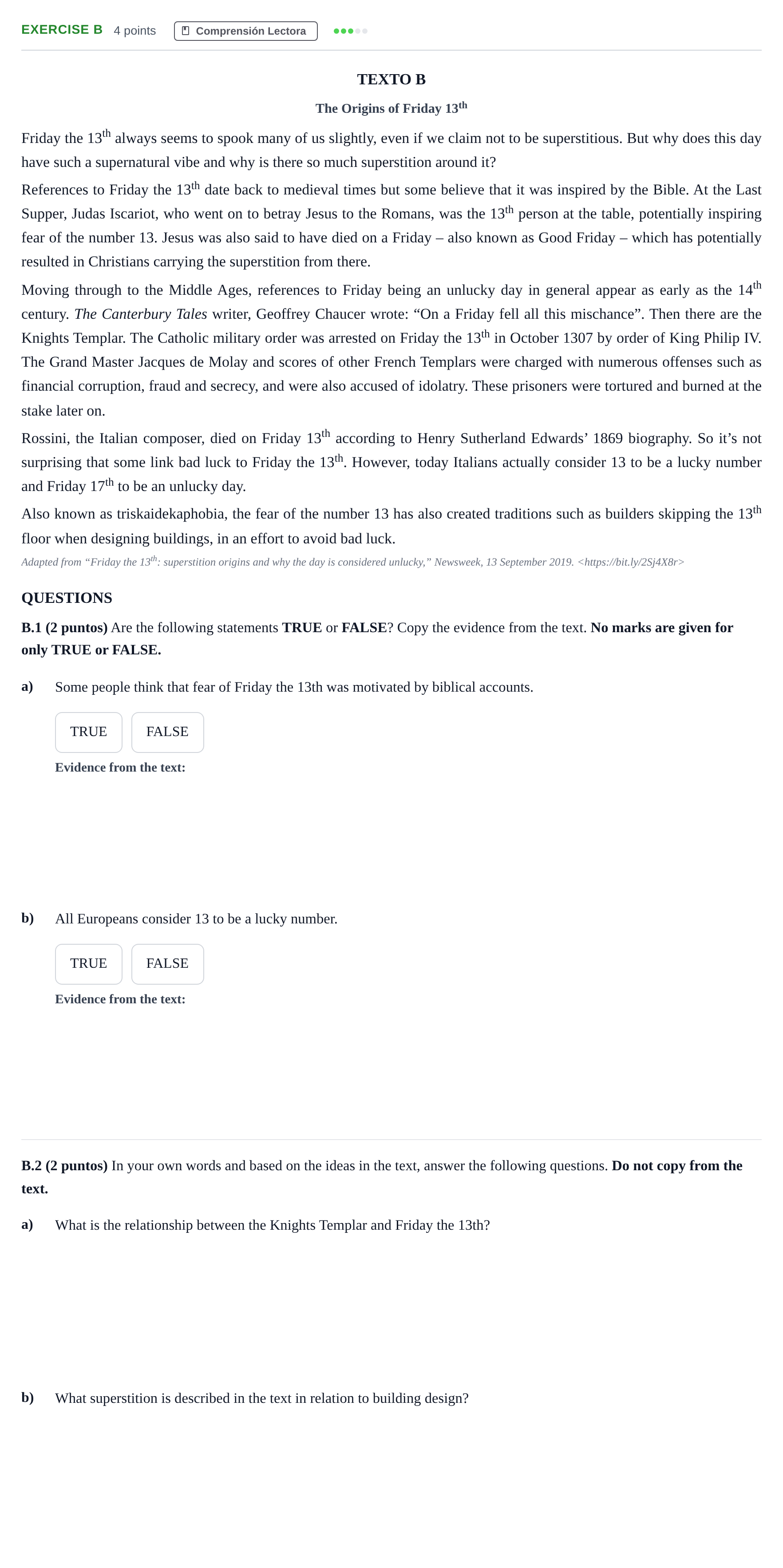Enunciado: Ejercicio B · Inglés PAU Madrid Ordinaria (2ª lengua) 2020
