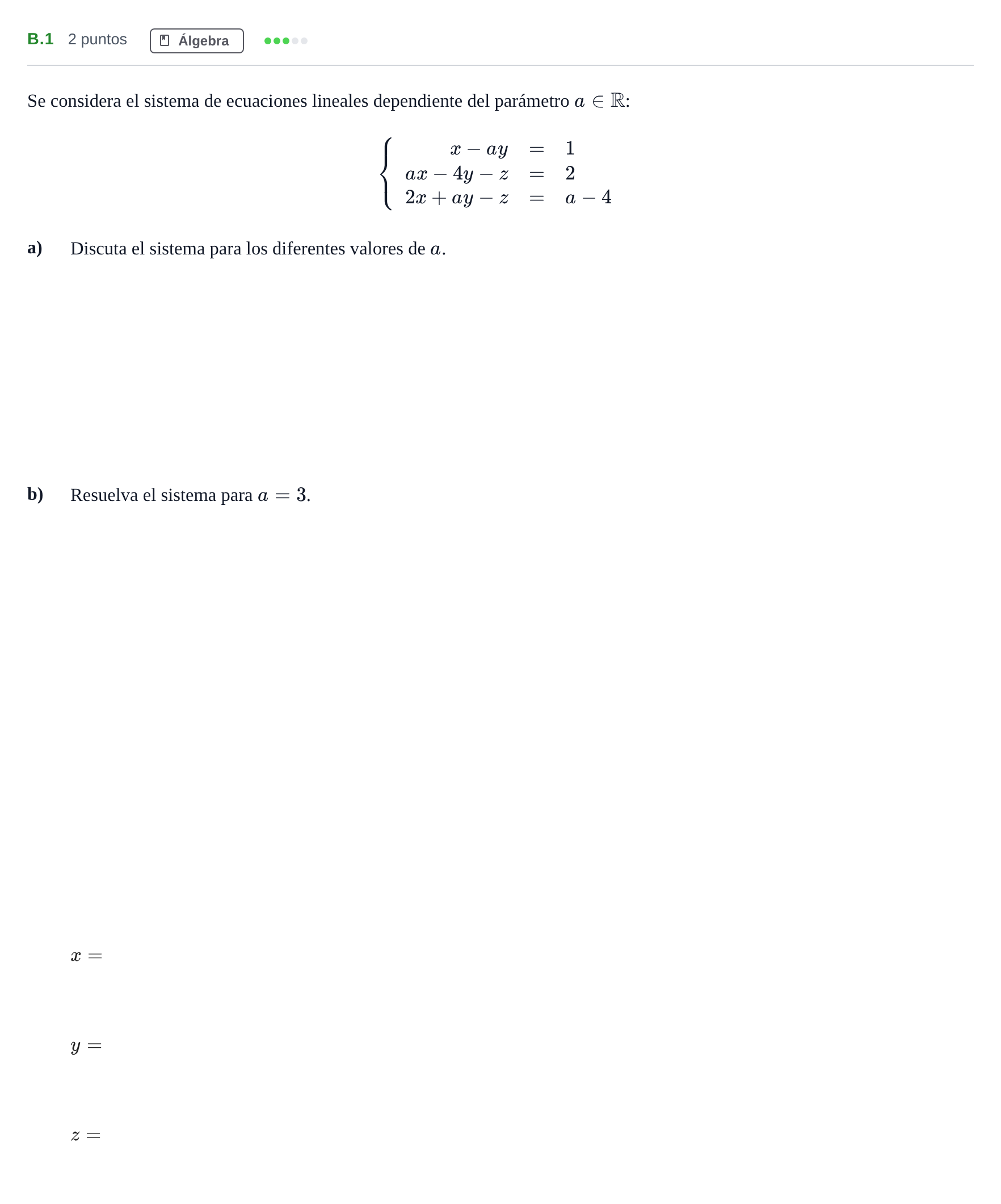 Enunciado: Ejercicio B.1 · Matemáticas aplicadas a las Ciencias Sociales II PAU Madrid Extraordinaria 2020