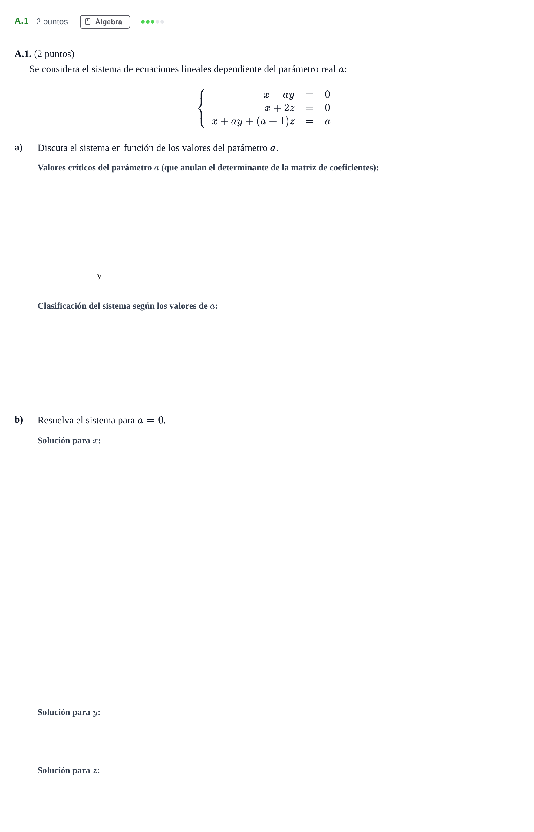 Enunciado: Ejercicio A.1 · Matemáticas aplicadas a las Ciencias Sociales II PAU Madrid Ordinaria 2020