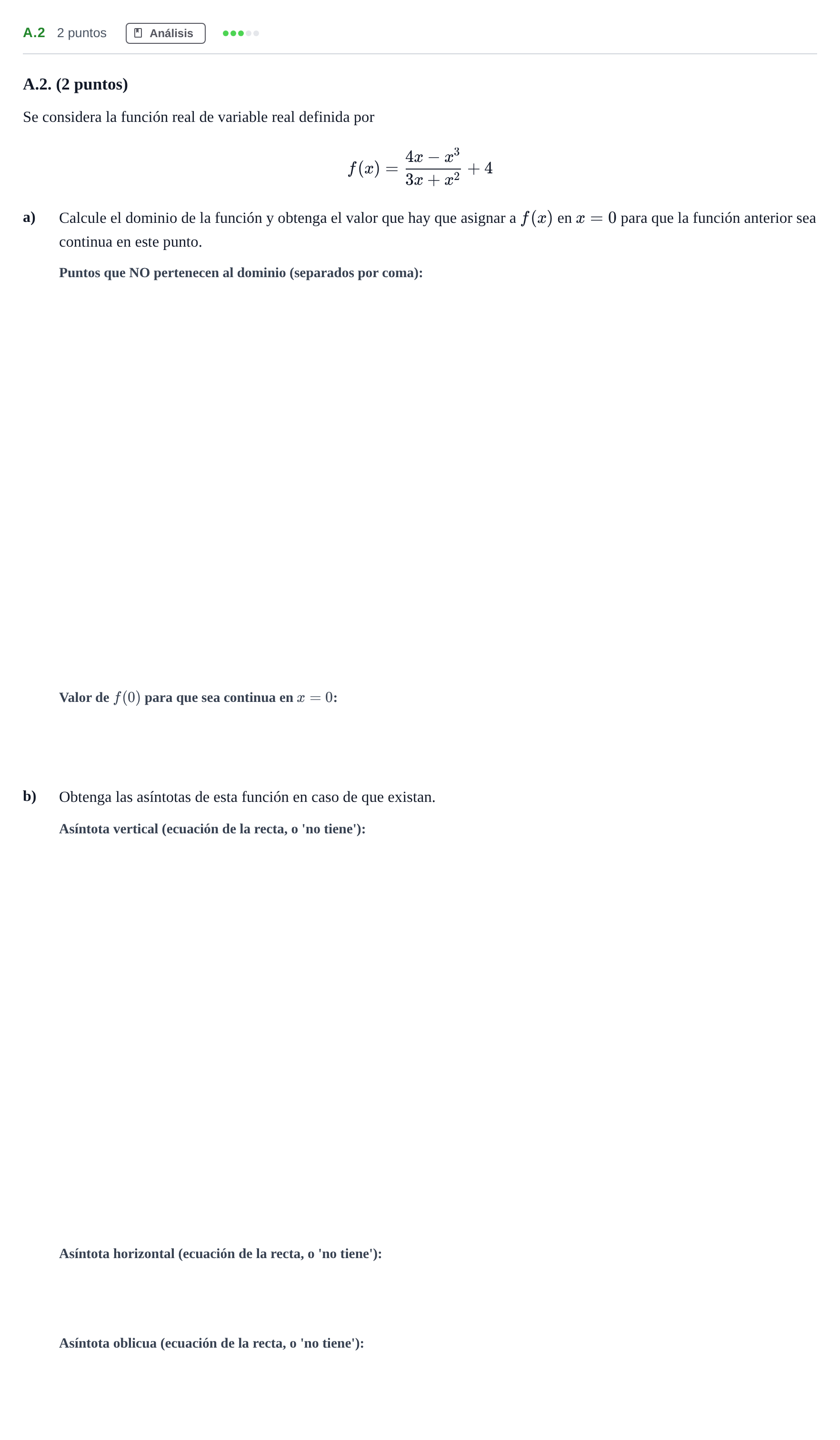 Enunciado: Ejercicio A.2 · Matemáticas aplicadas a las Ciencias Sociales II PAU Madrid Ordinaria 2020