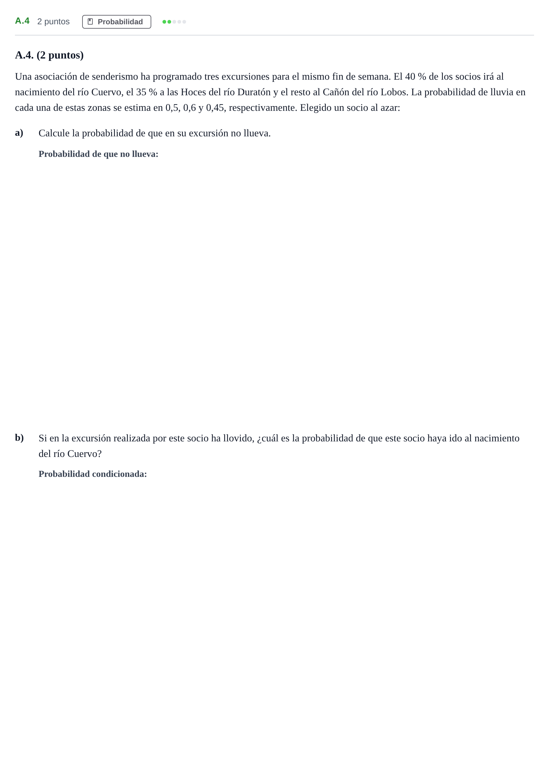 Enunciado: Ejercicio A.4 · Matemáticas aplicadas a las Ciencias Sociales II PAU Madrid Ordinaria 2020