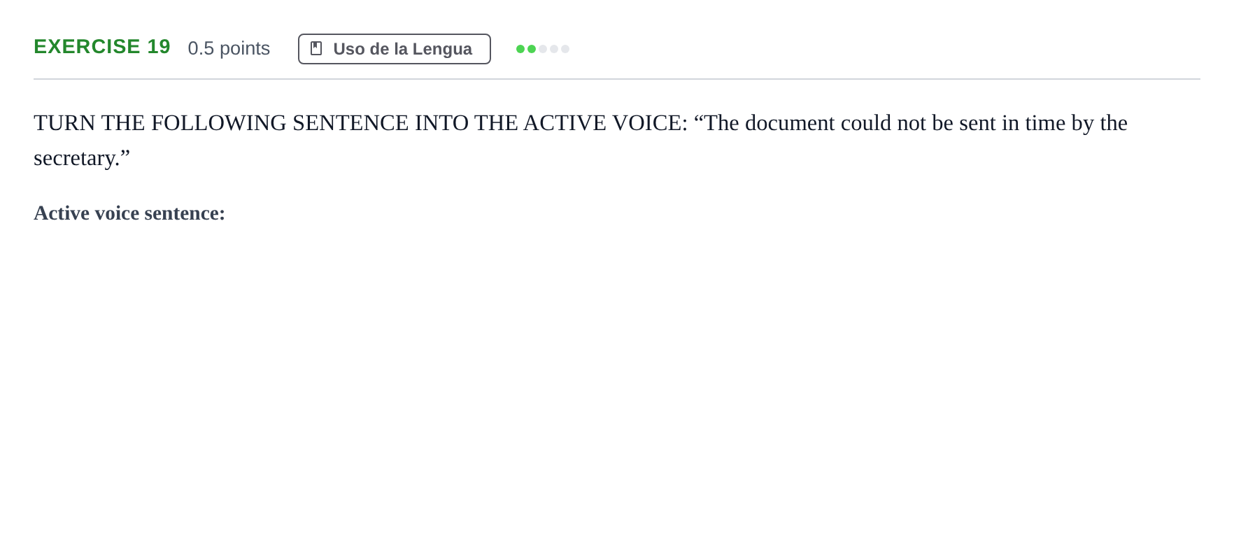Enunciado: Problema 19 · Inglés PAU Andalucía Examen F 2020
