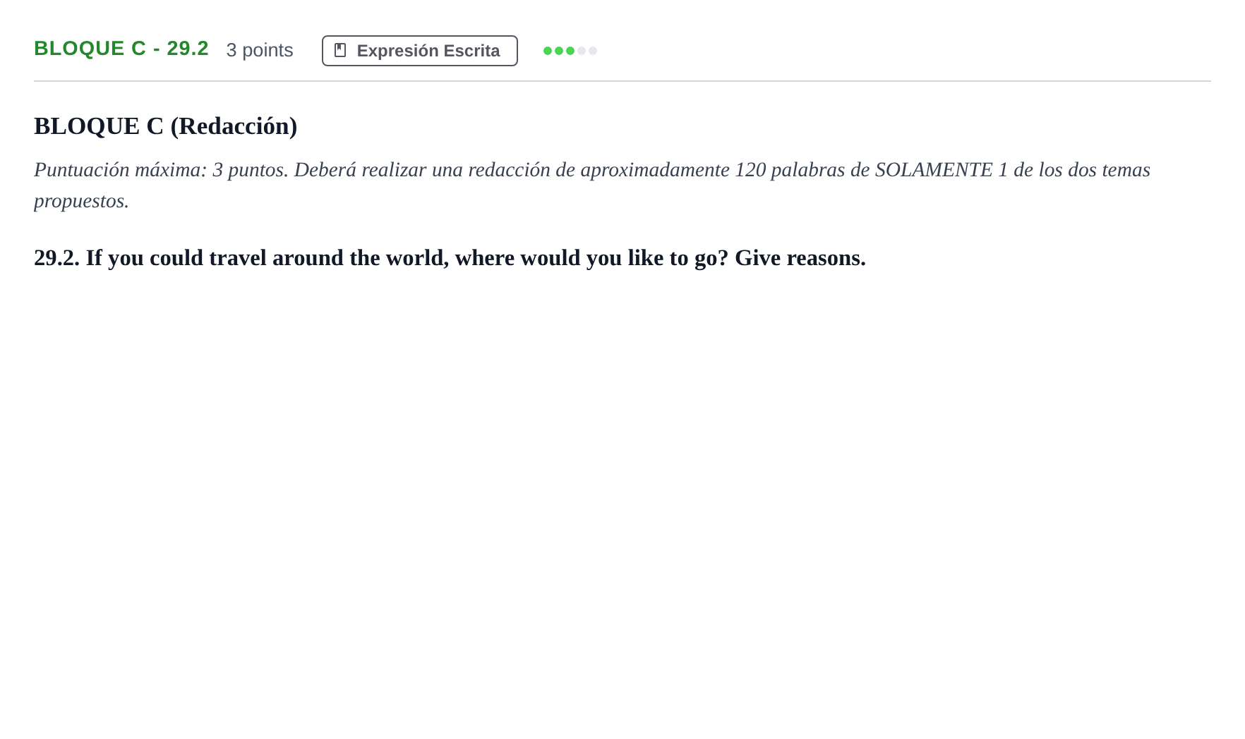 Enunciado: Bloque C - 29.2 · Inglés PAU Andalucía Reserva X (Acceso) 2020